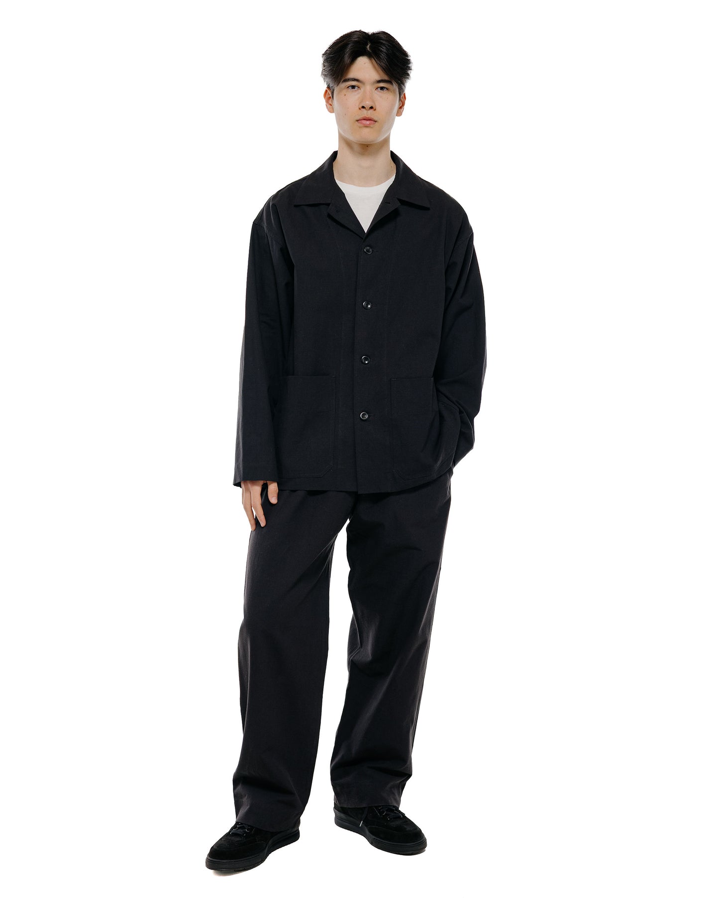 Body of Work Linden Jacket Nep Cotton Linen Black
