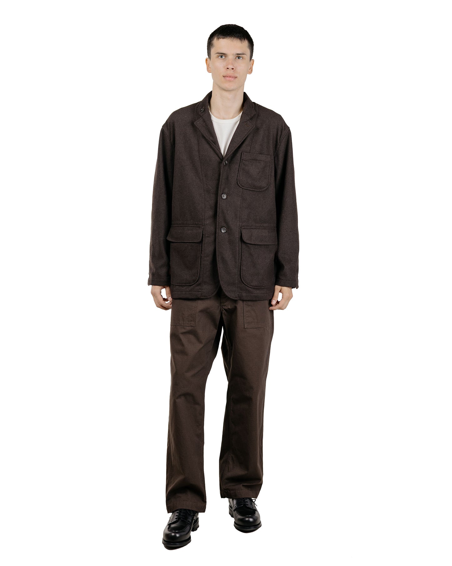 lost & found Engineered Garments Engineered Garments Loiter Jacket Dk.Brown Poly Wool Heavy Flannel