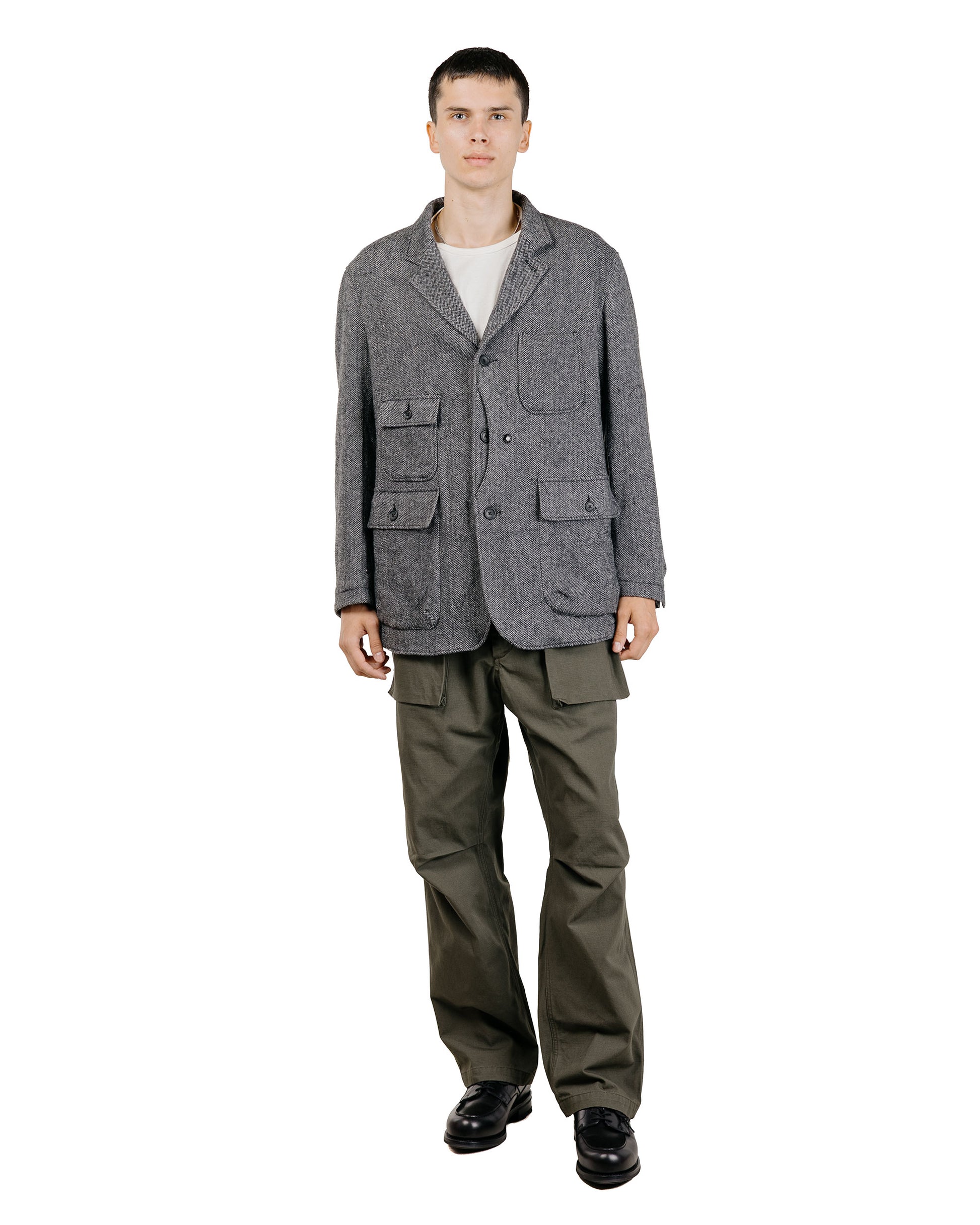 lost & found Engineered Garments Engineered Garments Upland Jacket Grey Poly Wool Herringbone