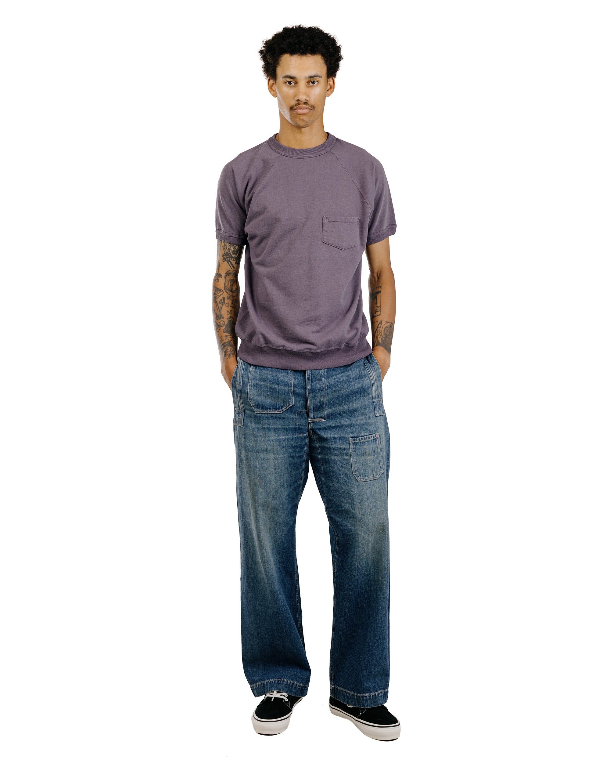 Warehouse Lot. JG-01 1910s Netmaker's Trousers Indigo Denim Used Wash