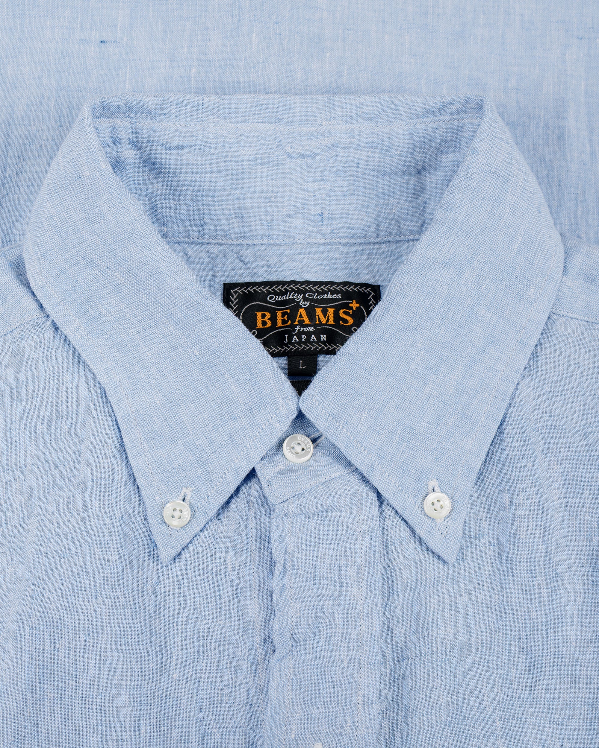 Beams Plus B.D. Classic Fit Linen Chambray Blue