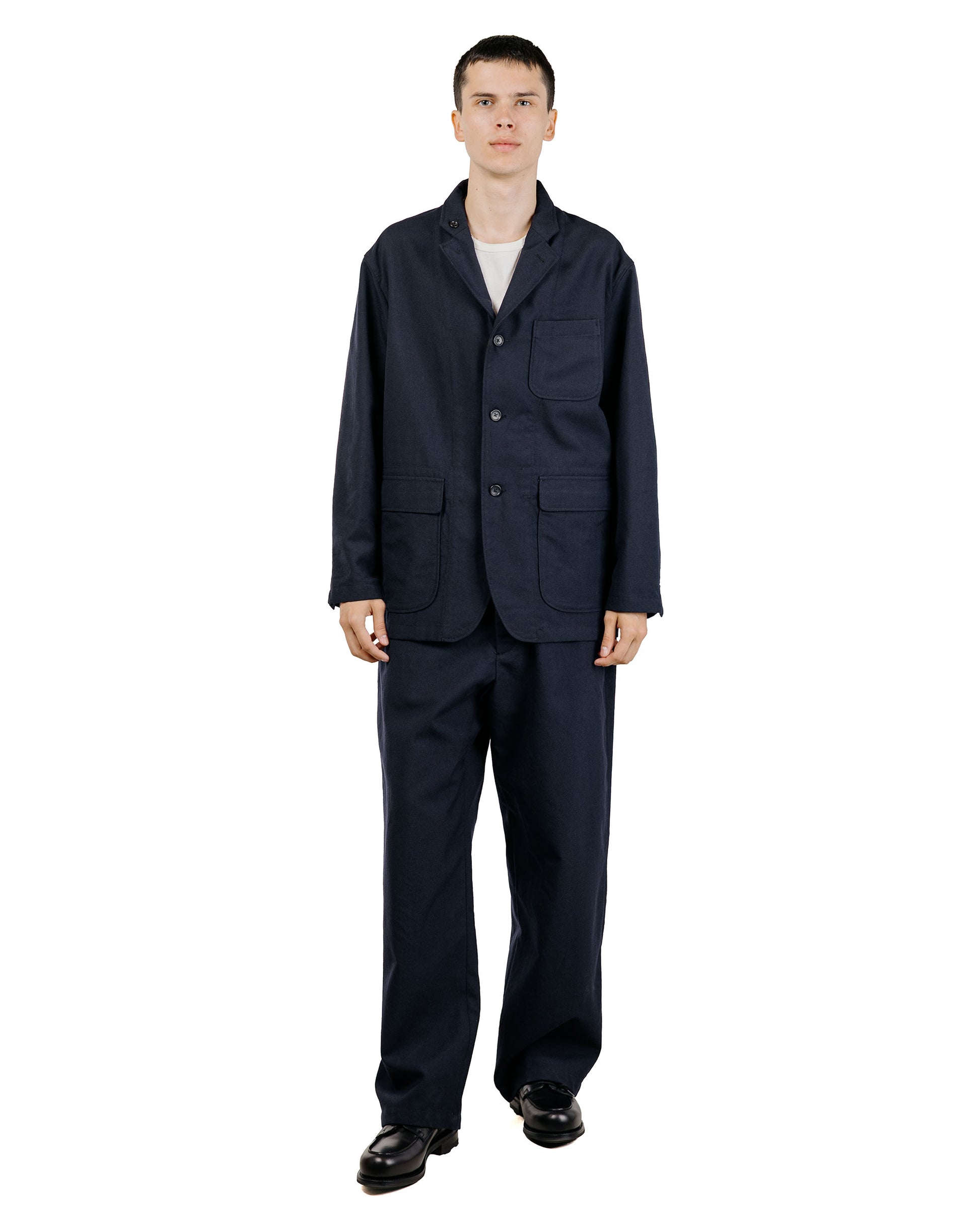 Engineered Garments Loiter Jacket Dark Navy Wool Uniform Serge
