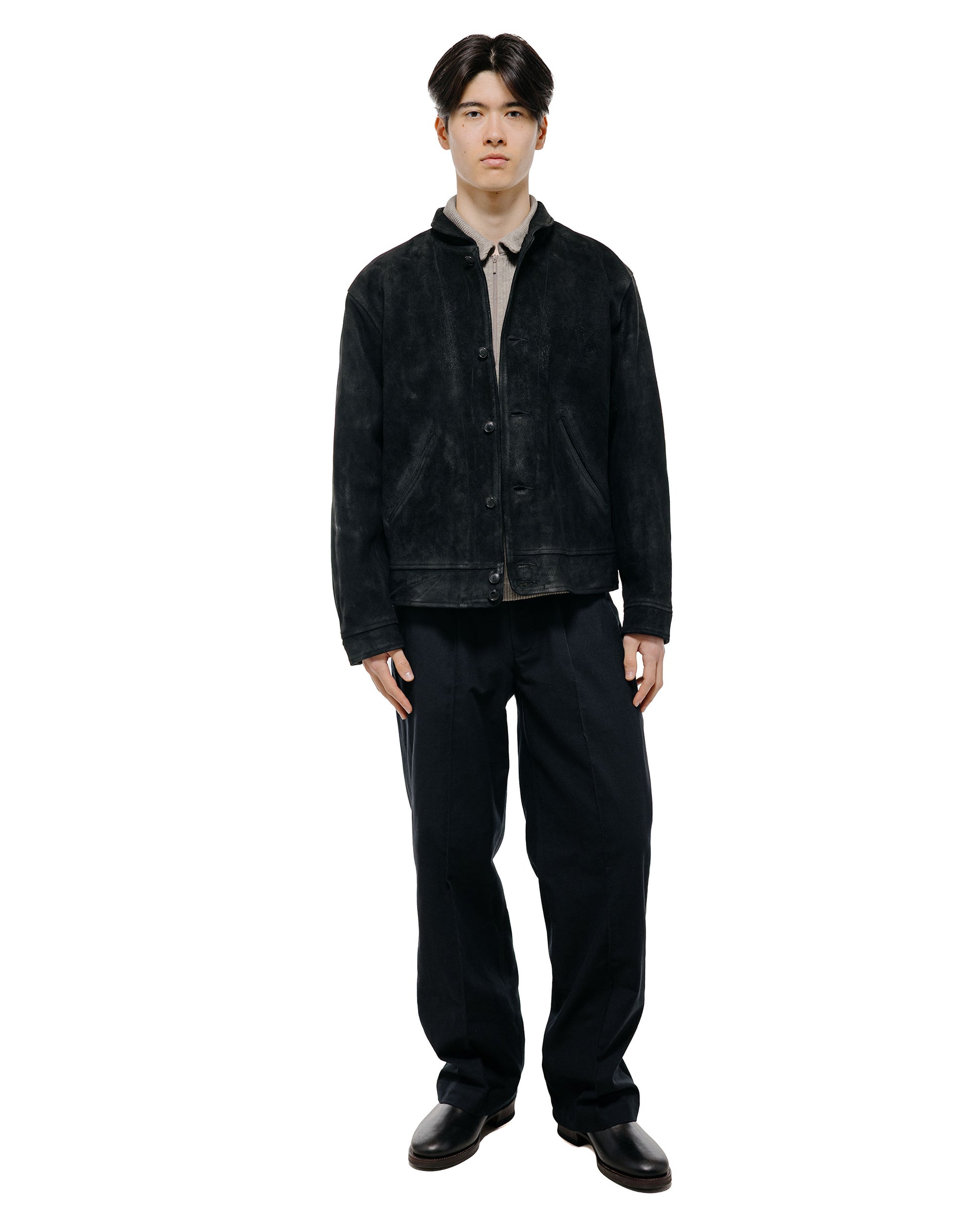 Old Joe Patina Horse-Hide Cossack Jacket Rough Out Patina Black