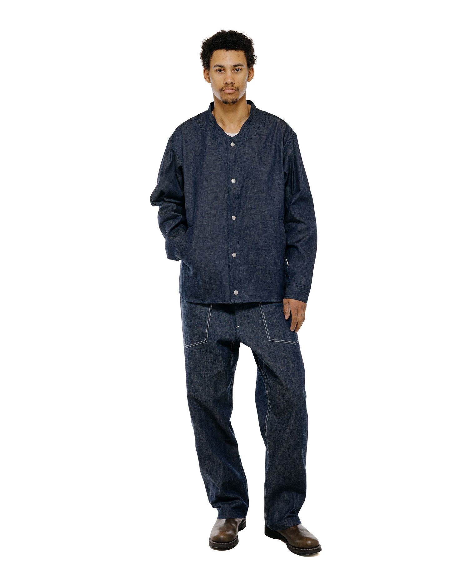Sassafras Vase Wall Gardener Jacket 8oz Military Denim Indigo