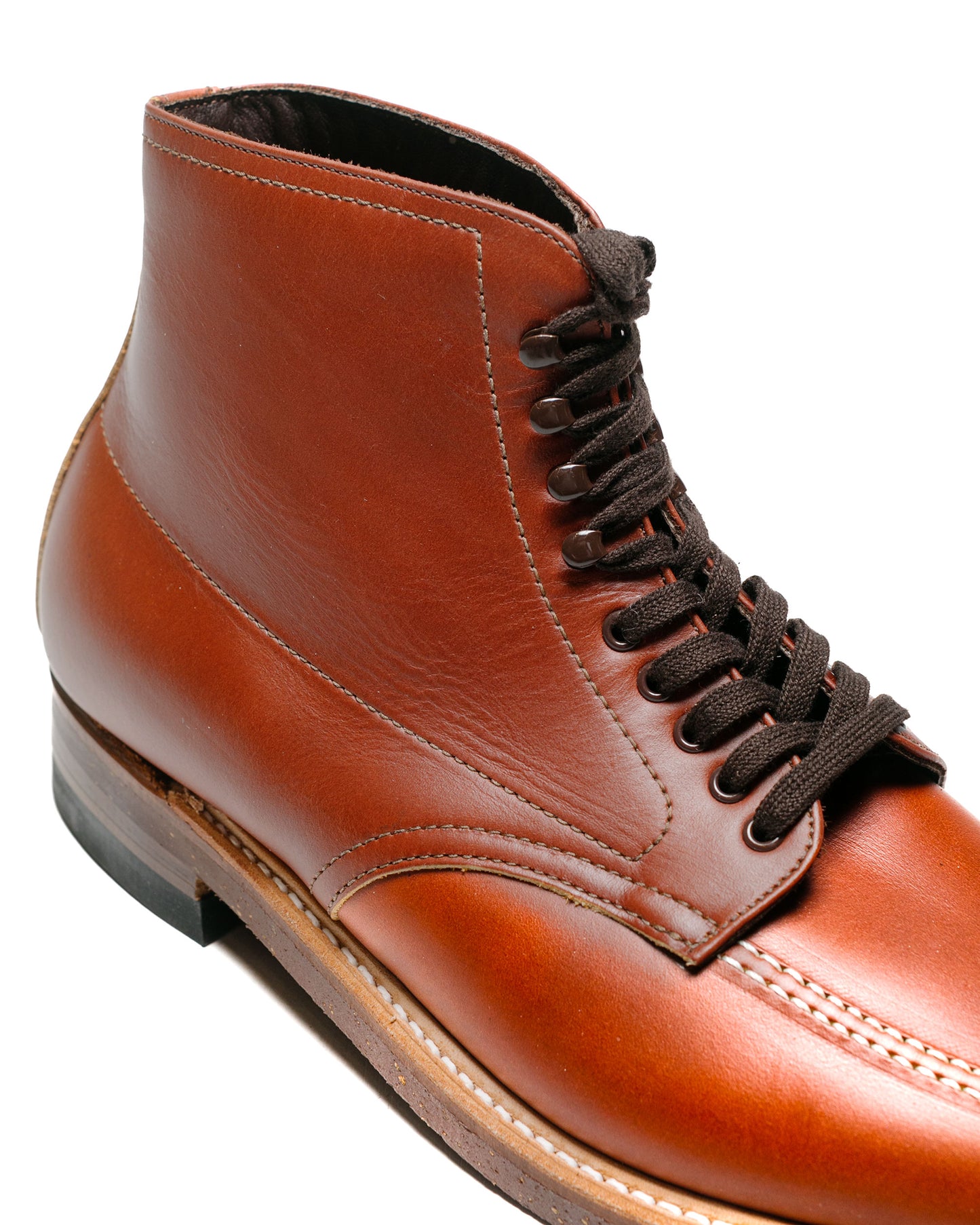 Alden Original Brown Workboot Leather 405 close