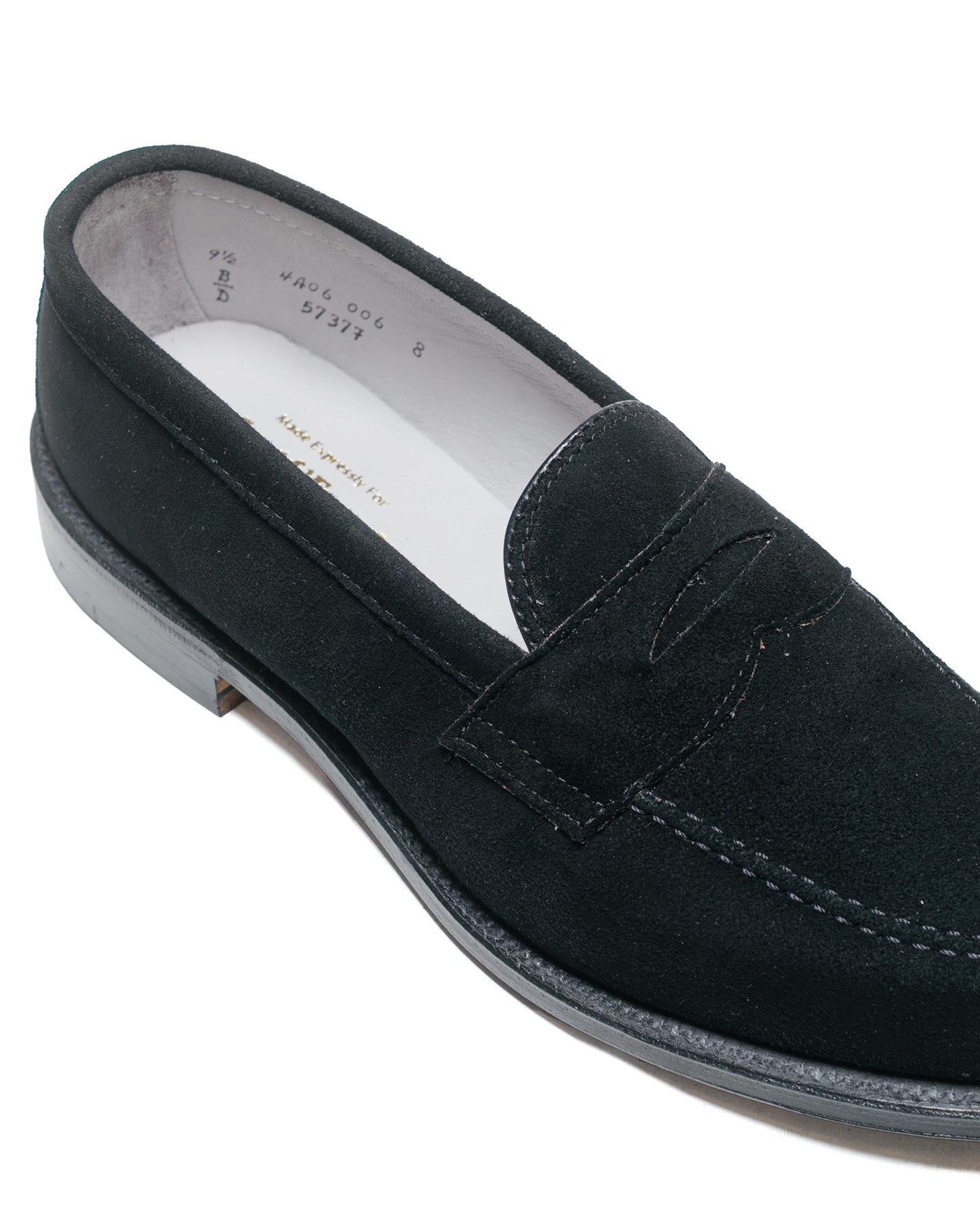 Alden Penny Loafer Black Suede 5737F 'The Little Nicky' close