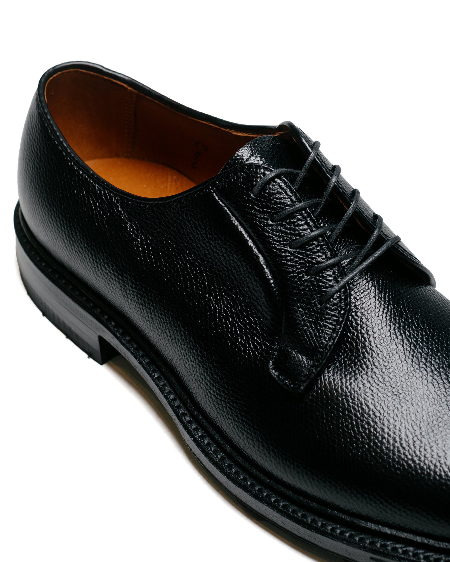 Alden Plain Toe Blucher Black Alpine Grain with Commando Sole 95270C close