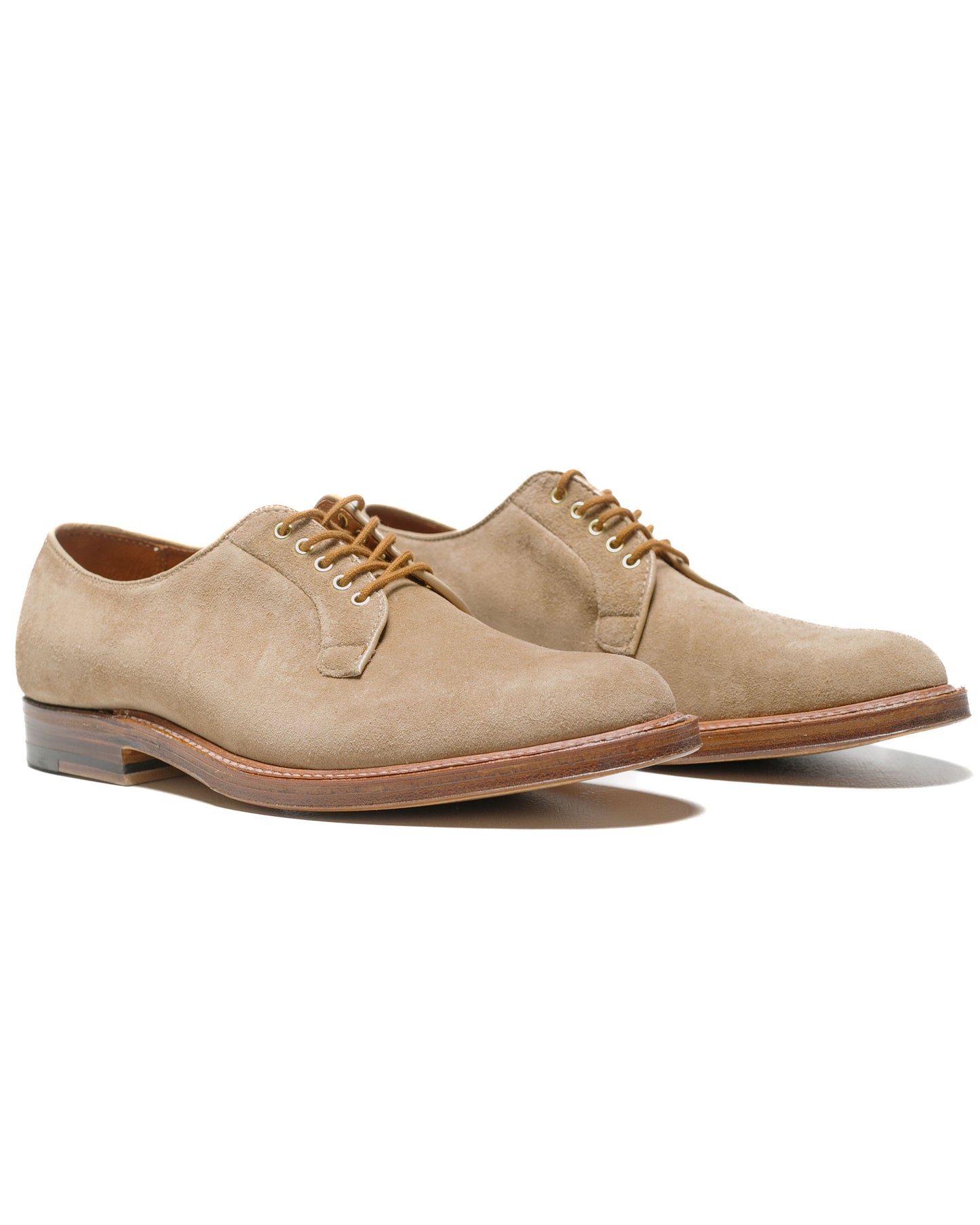 Alden Plain Toe Blucher Tan Suede G2401 side