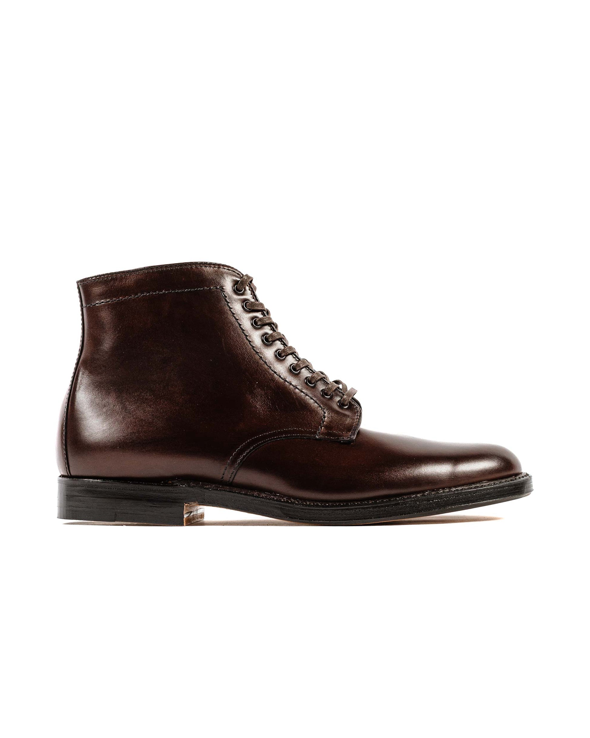 Alden Plain Toe Boot Dark Brown Calfskin G2804