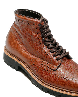 Alden Short Wing Boot Brown Scotch Grain With Lug Sole close