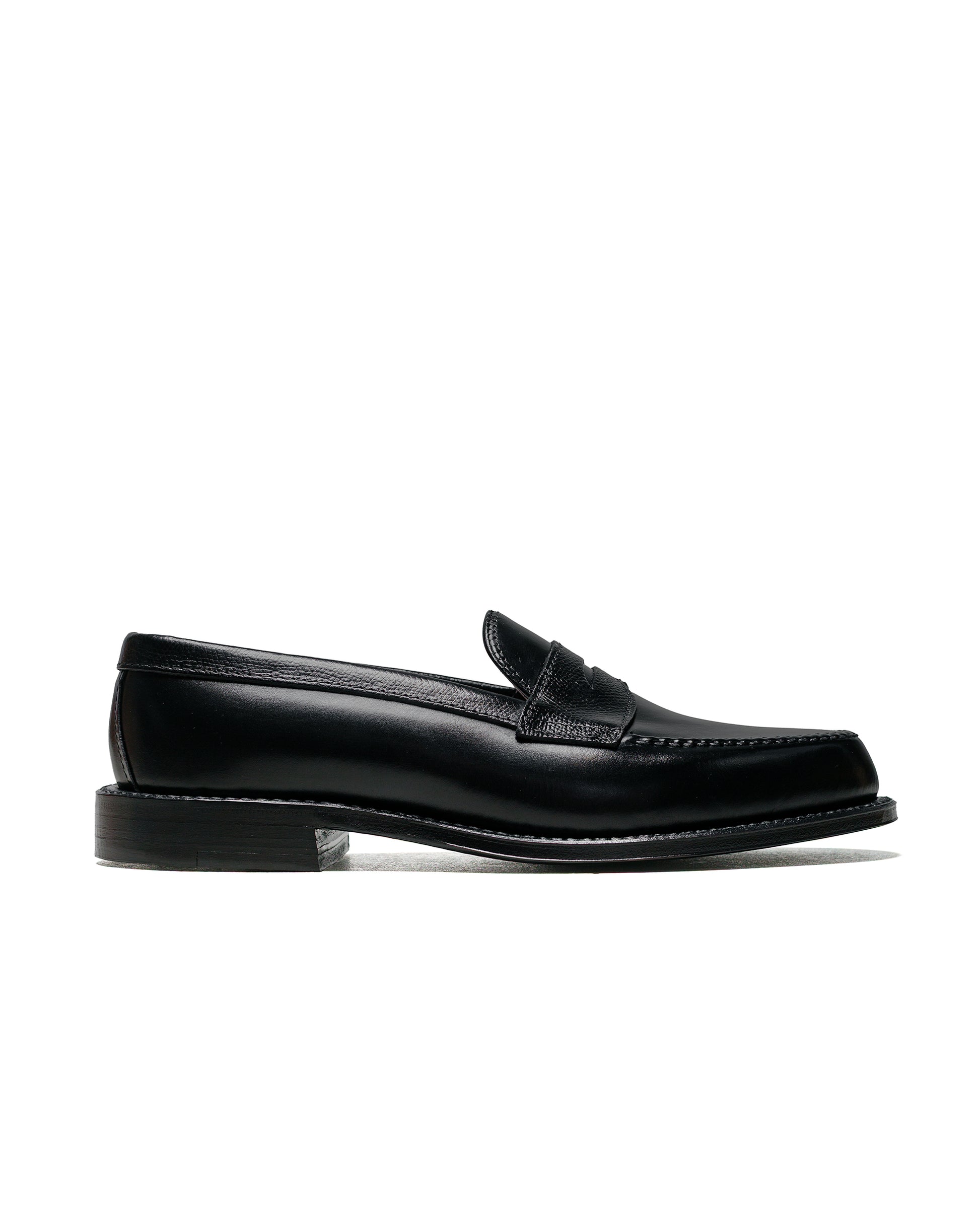 Alden Penny Loafer Black Calfskin/Black Alpine Grain G2201