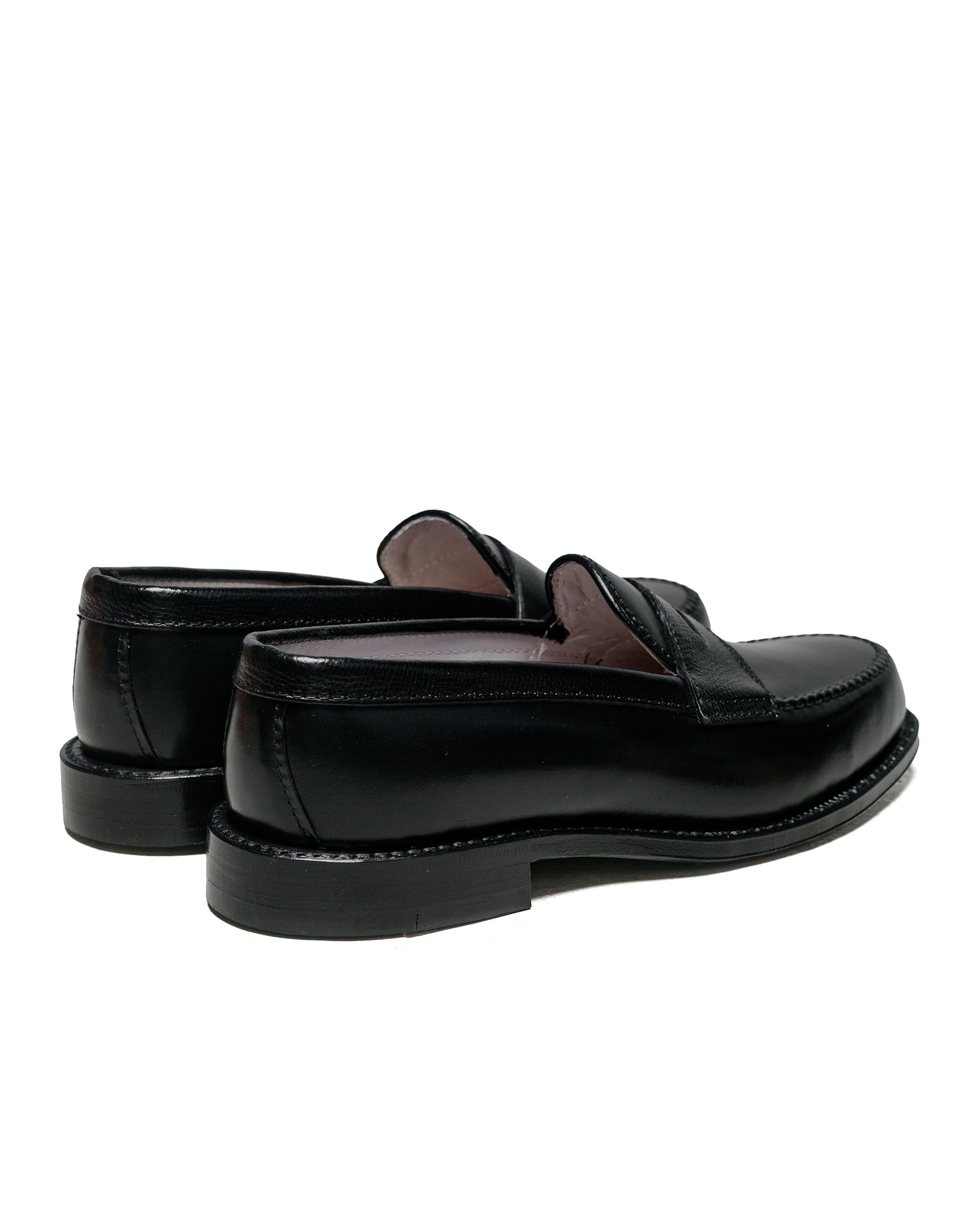 Alden Penny Loafer Black Calfskin/Black Alpine Grain G2201