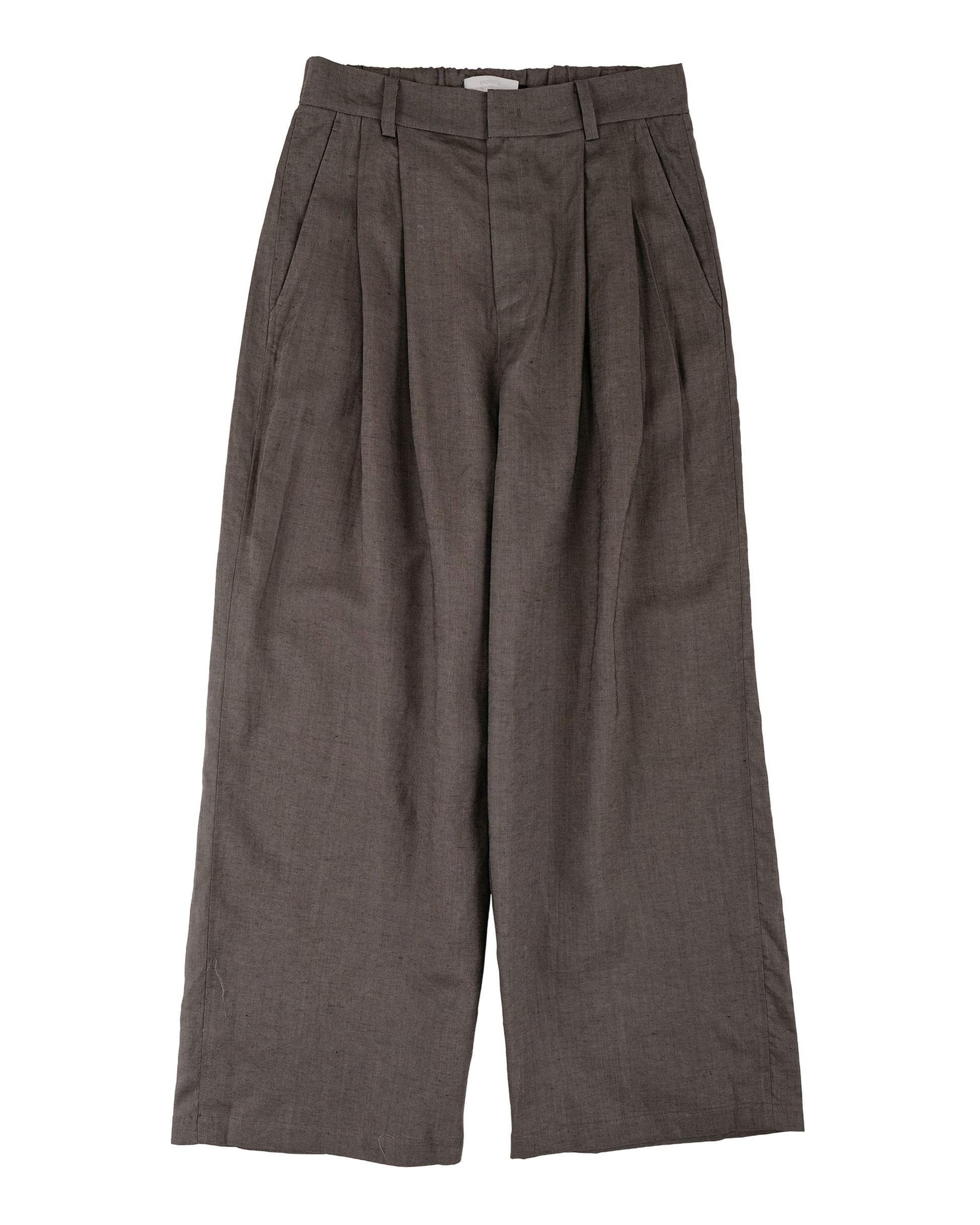 lost & found Amomento Amomento Linen Two Tuck Wide Pants Khaki