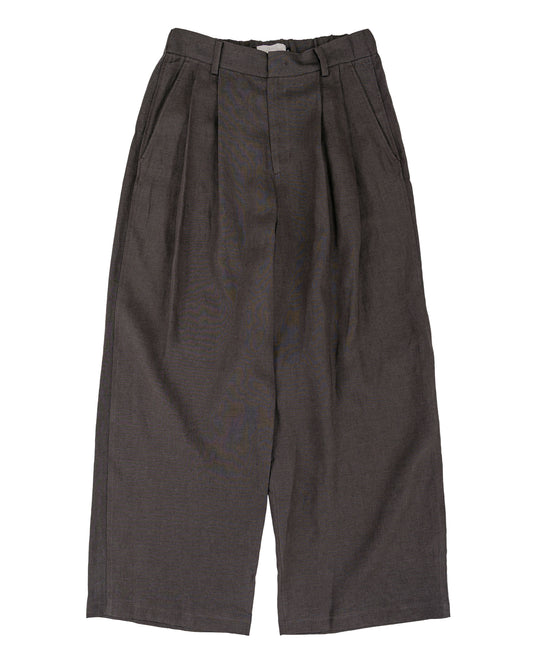 lost & found Amomento Amomento Linen Two Tuck Wide Pants Khaki Grey