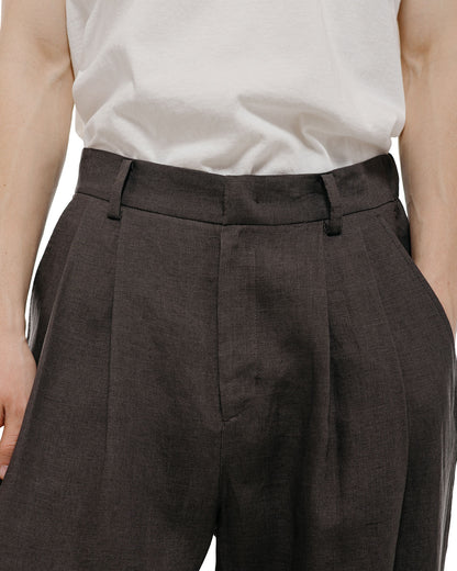 lost & found Amomento Amomento Linen Two Tuck Wide Pants Khaki Grey