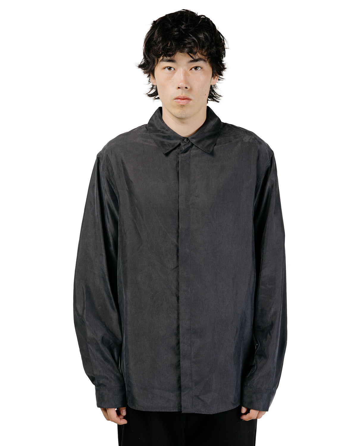 Amomento Cupro Shirt Charcoal