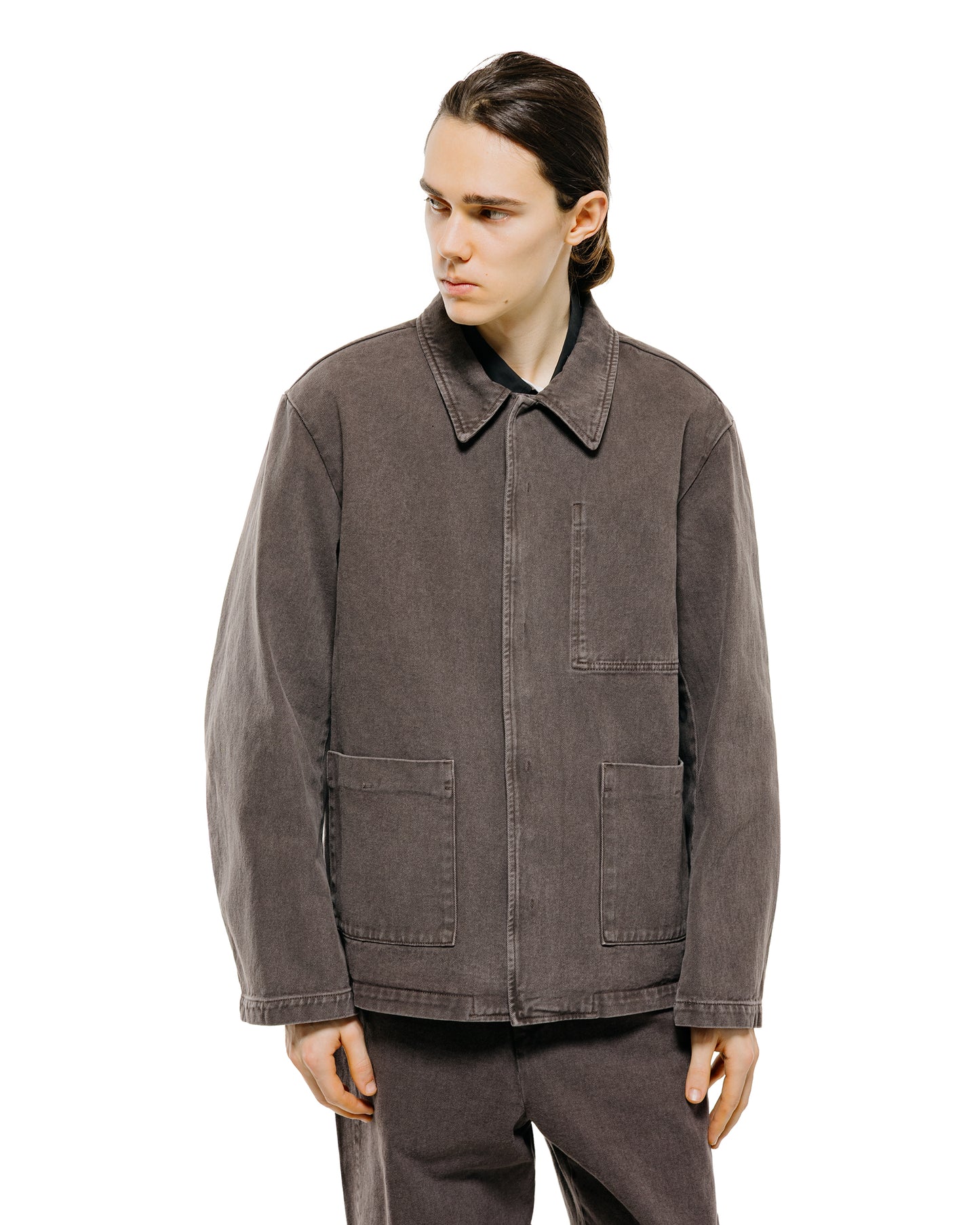 Amomento Garments Dyed Pocket Denim Jacket Brown