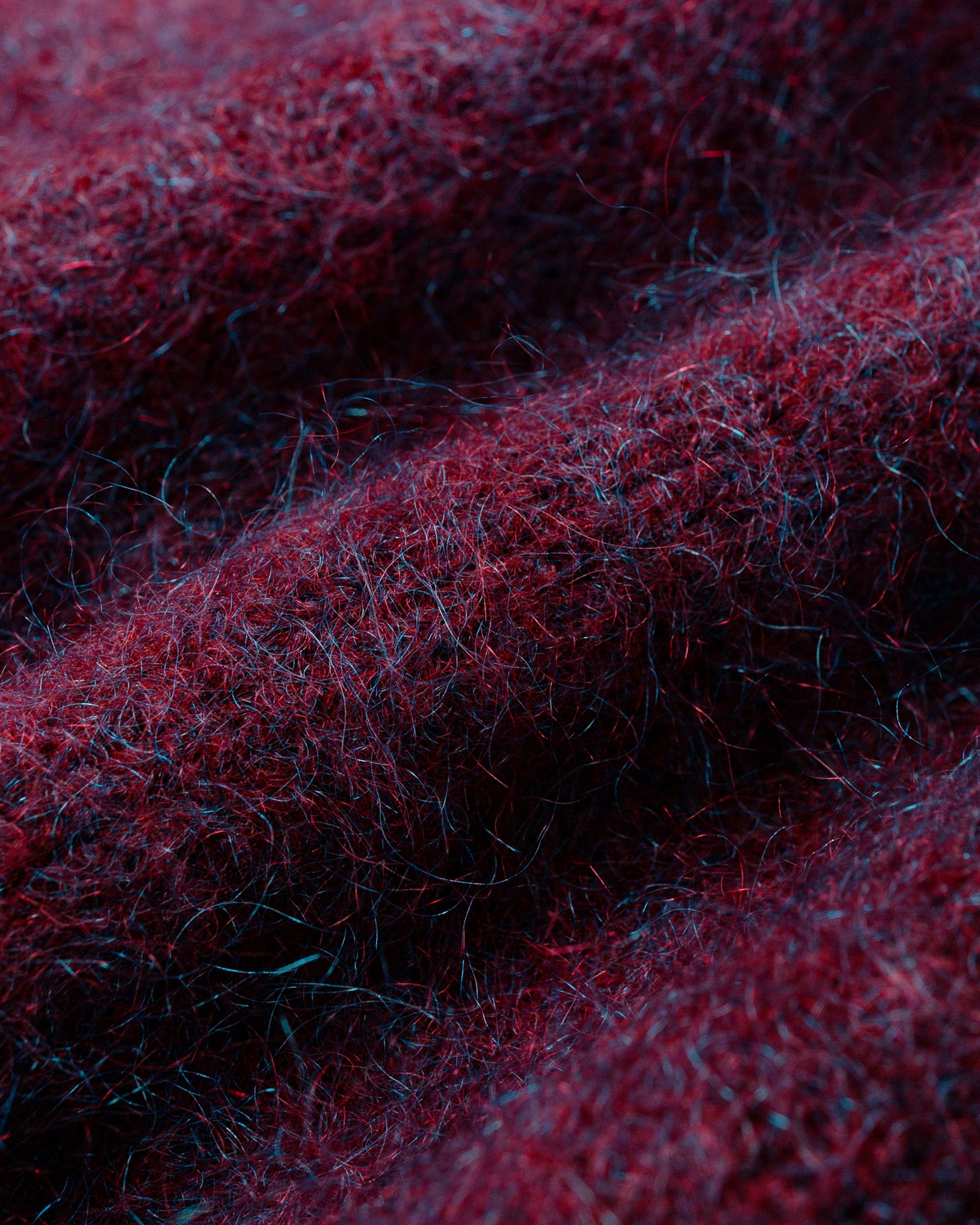 Amomento Hairy Rounded Pullover Burgundy