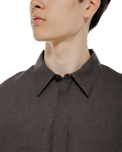 lost & found Amomento Amomento Linen Oversized Shirt Khaki Grey