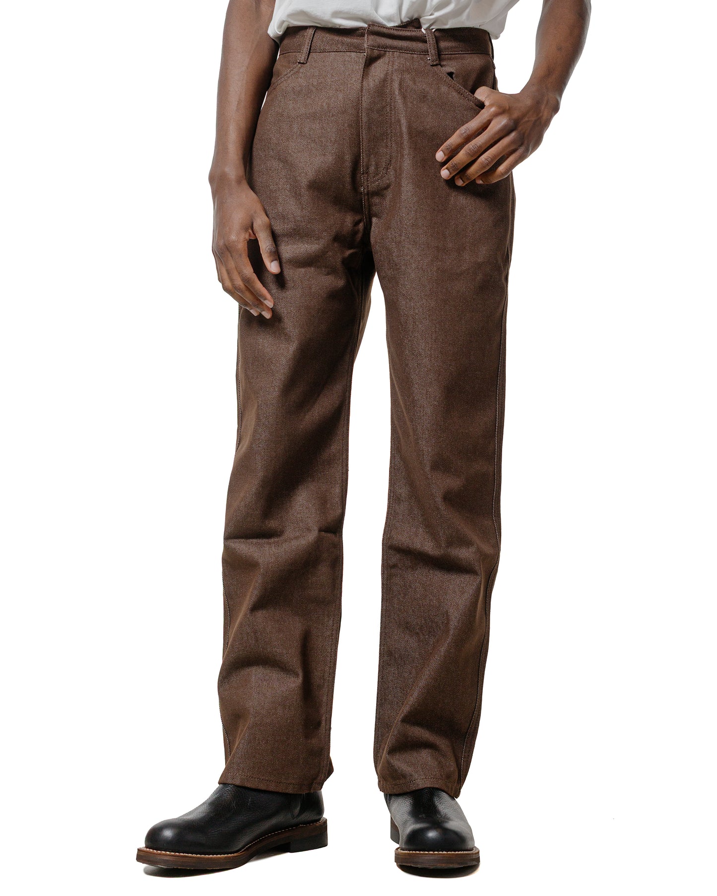Amomento Men's Color Indigo Denim Brown