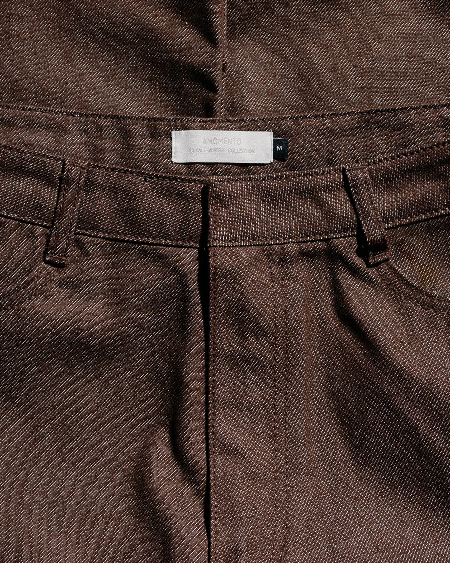 Amomento Men's Color Indigo Denim Brown
