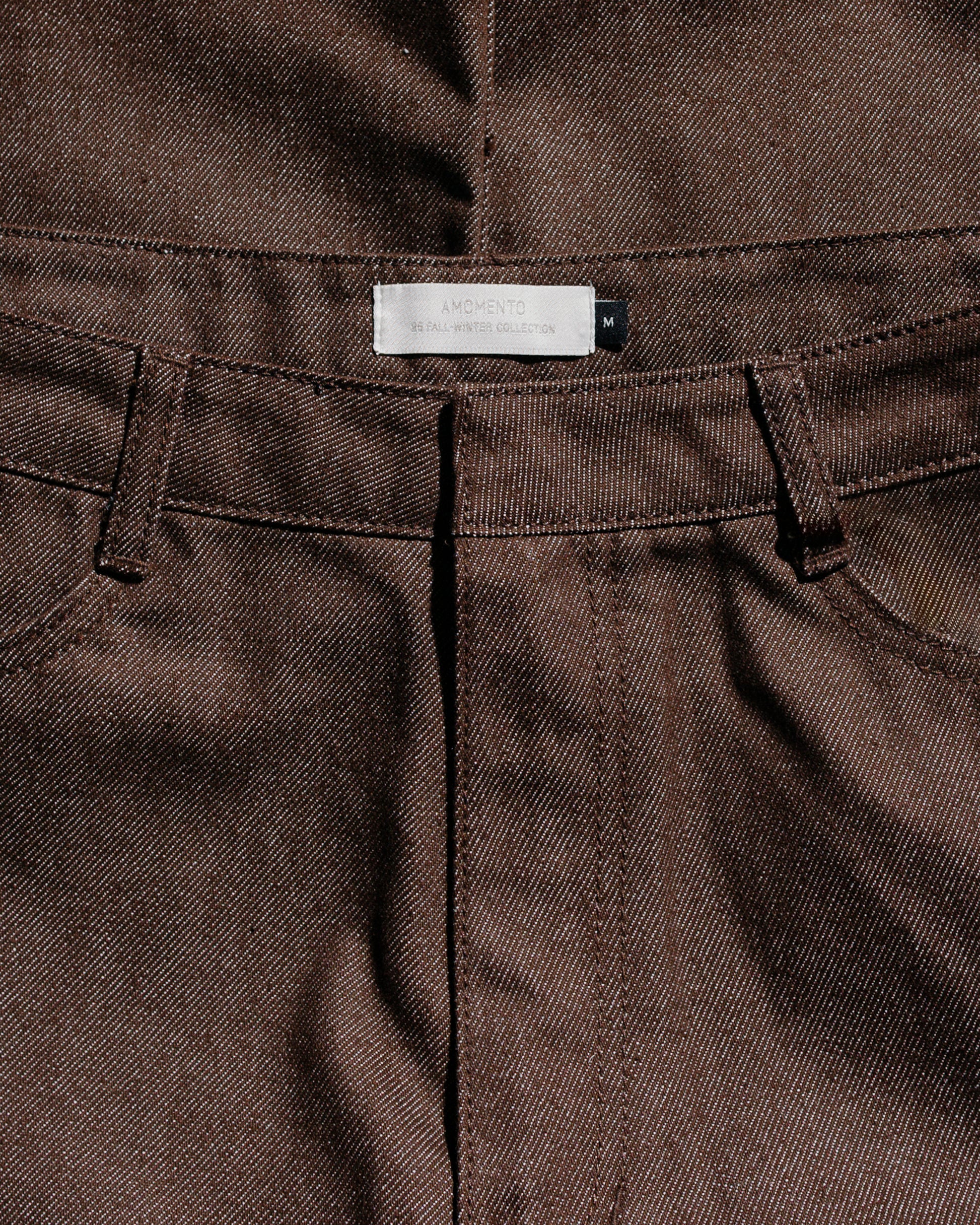 Amomento Men's Color Indigo Denim Brown