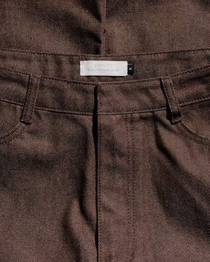 Amomento Men's Color Indigo Denim Brown