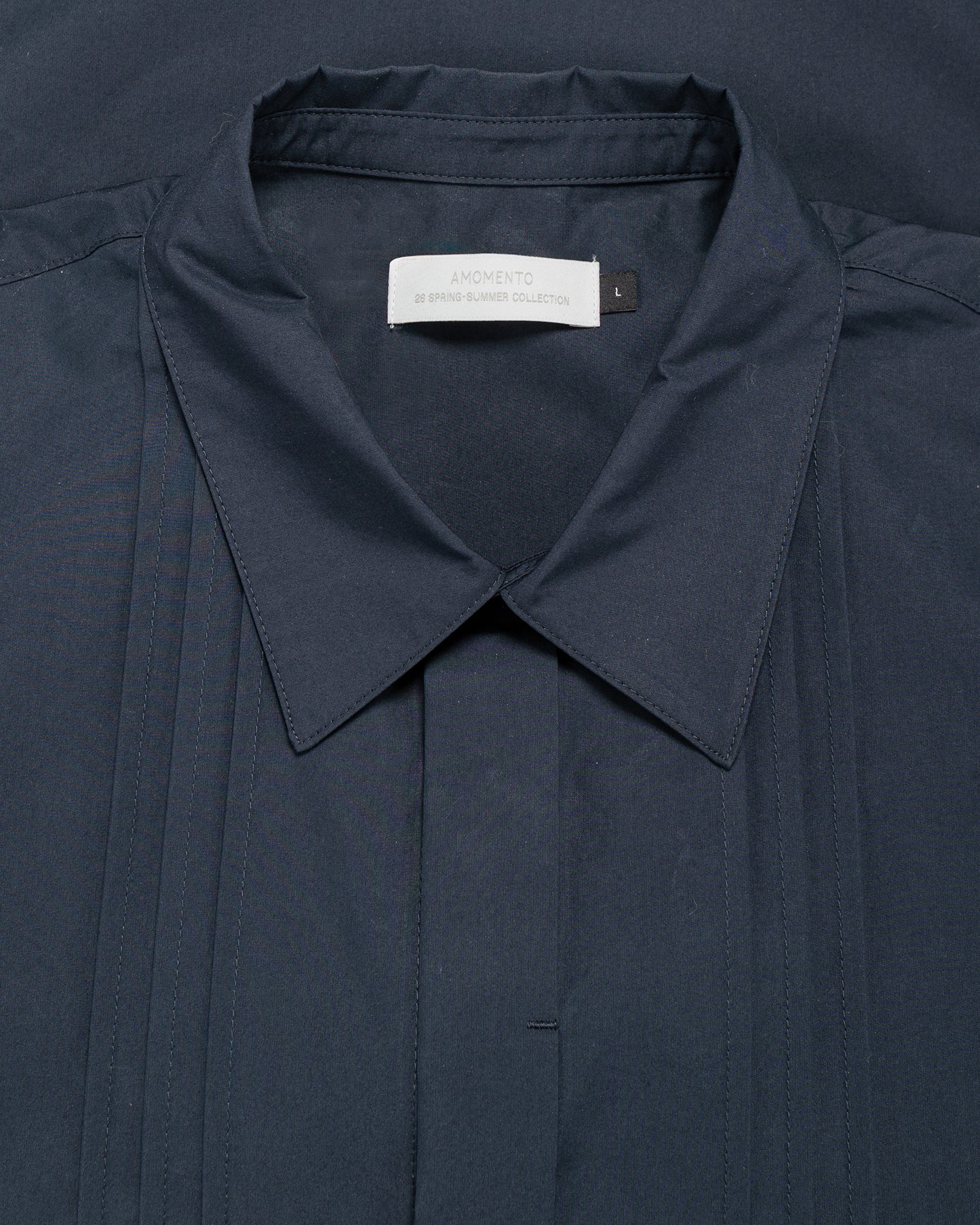 Amomento Pleated Shirt Navy