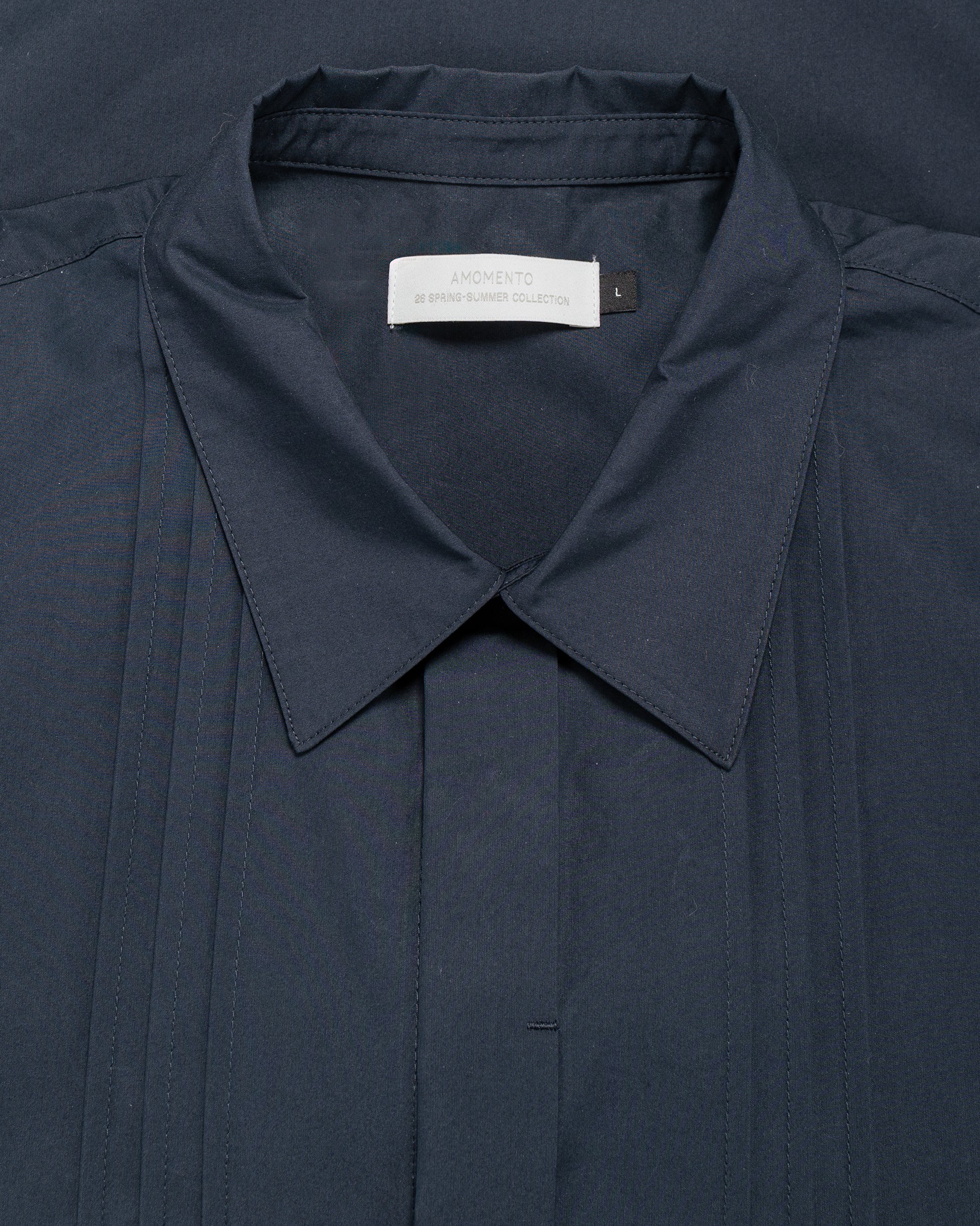 Amomento Pleated Shirt Navy