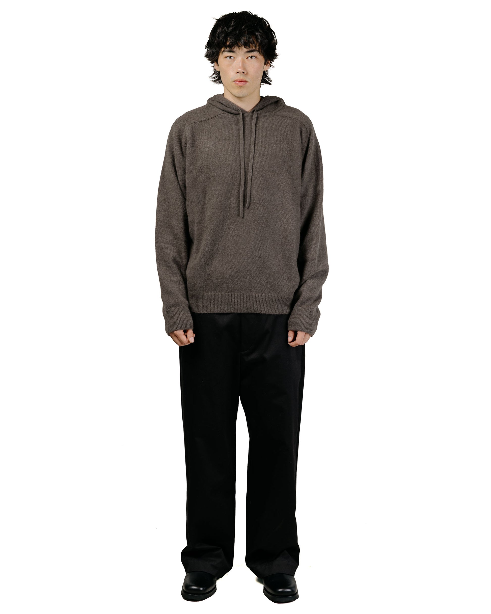 Amomento Racoon Hoodie Knit Brown