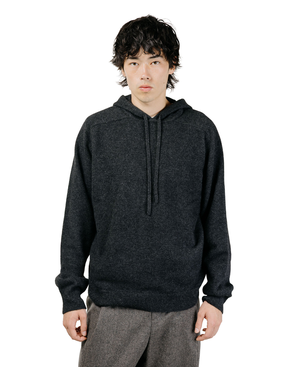 Amomento Racoon Hoodie Knit Charcoal