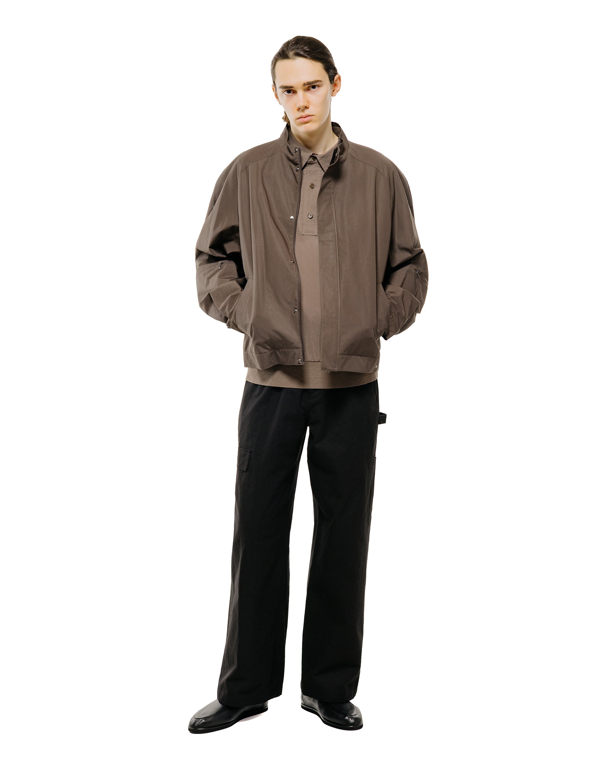 Amomento Raglan Cotton Zip Jumper Brown