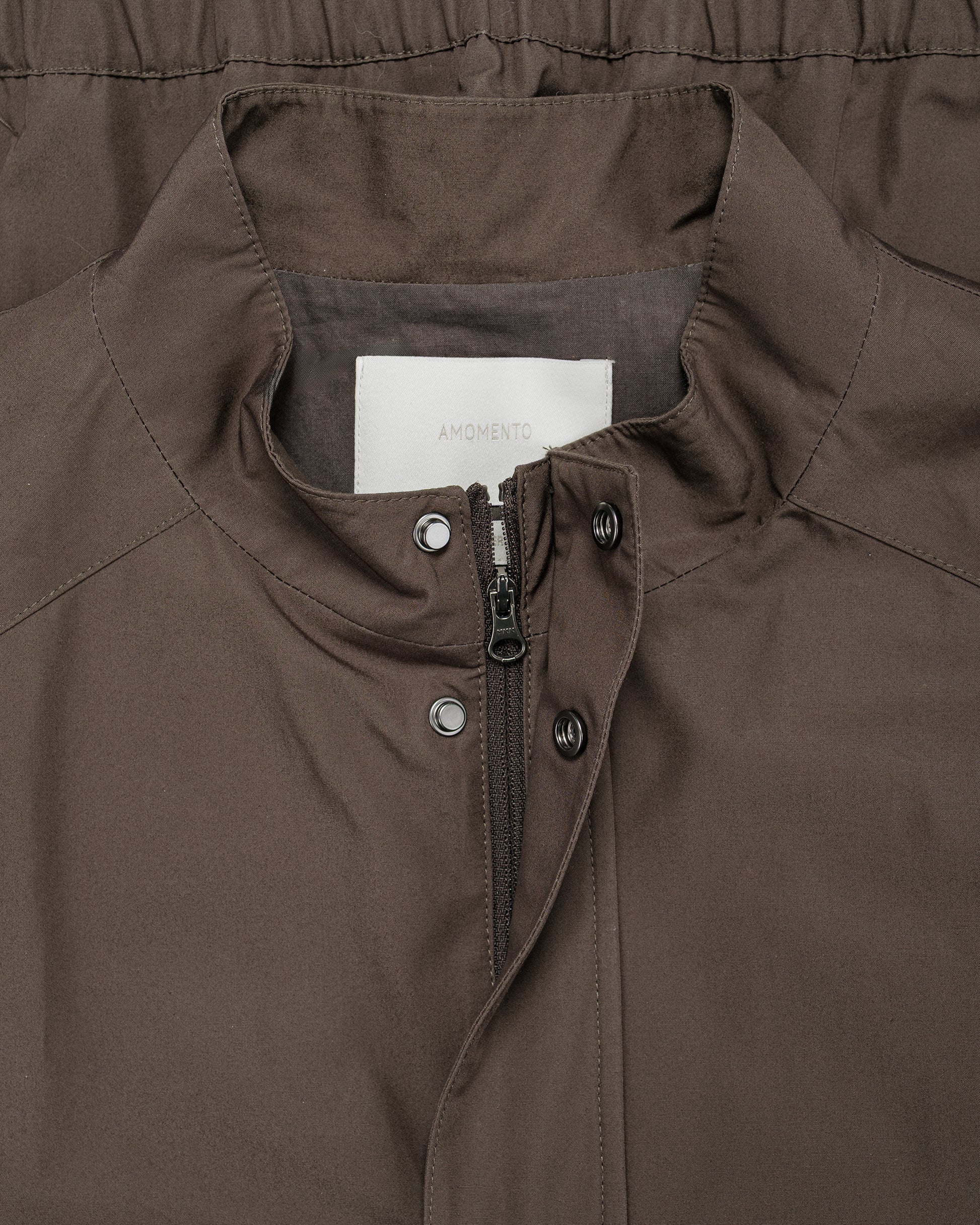 Amomento Raglan Cotton Zip Jumper Brown