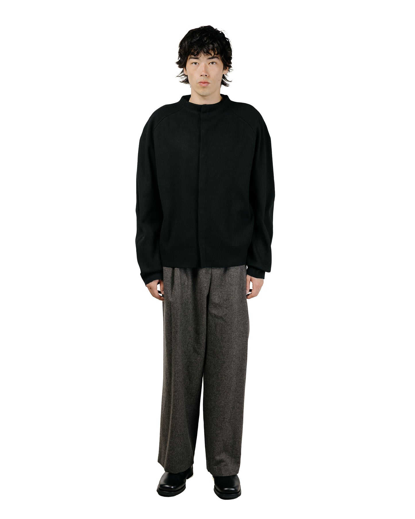 Amomento Rounded Sleeve Cardigan Black