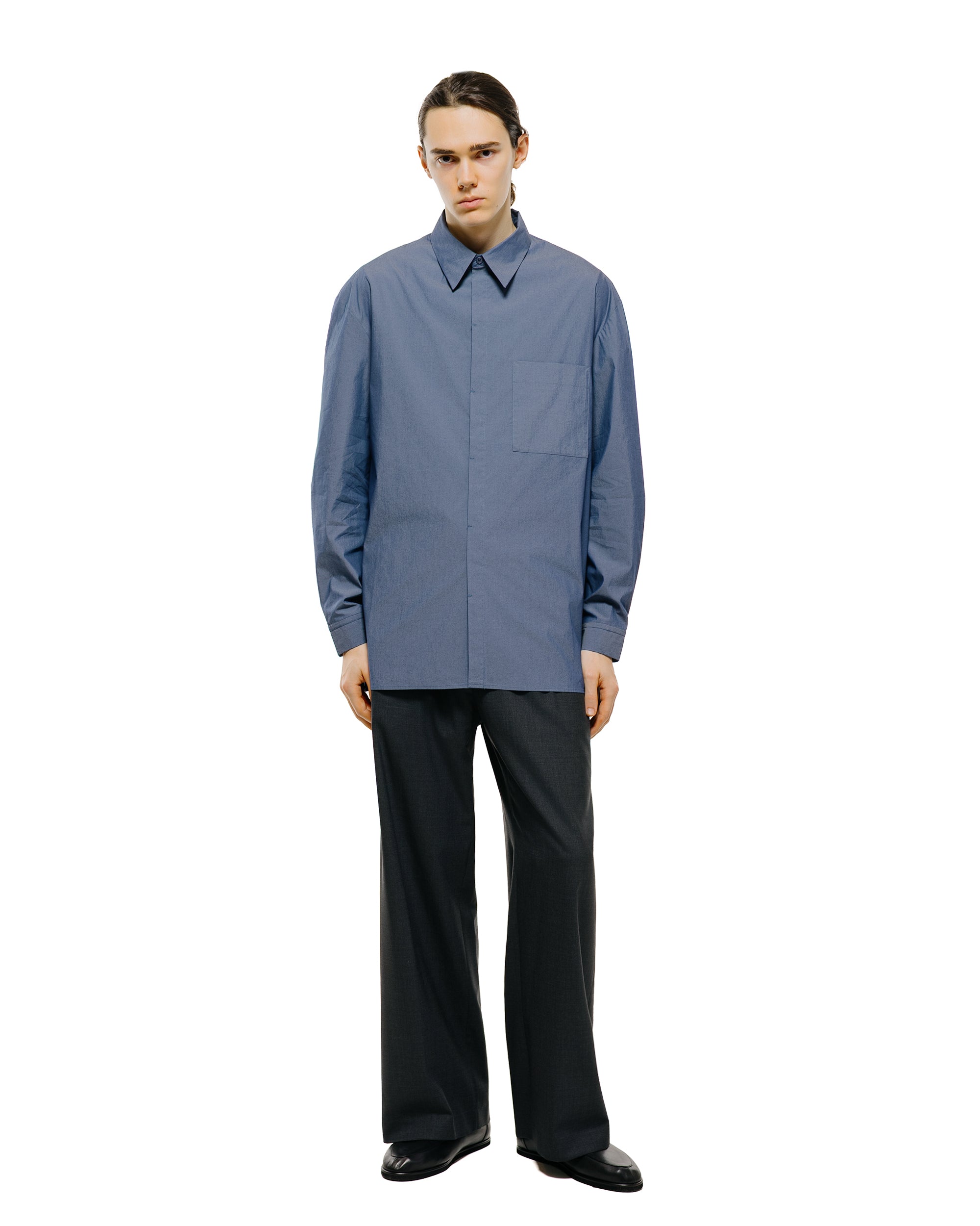 Amomento Square Pocket Oversized Shirt Indigo