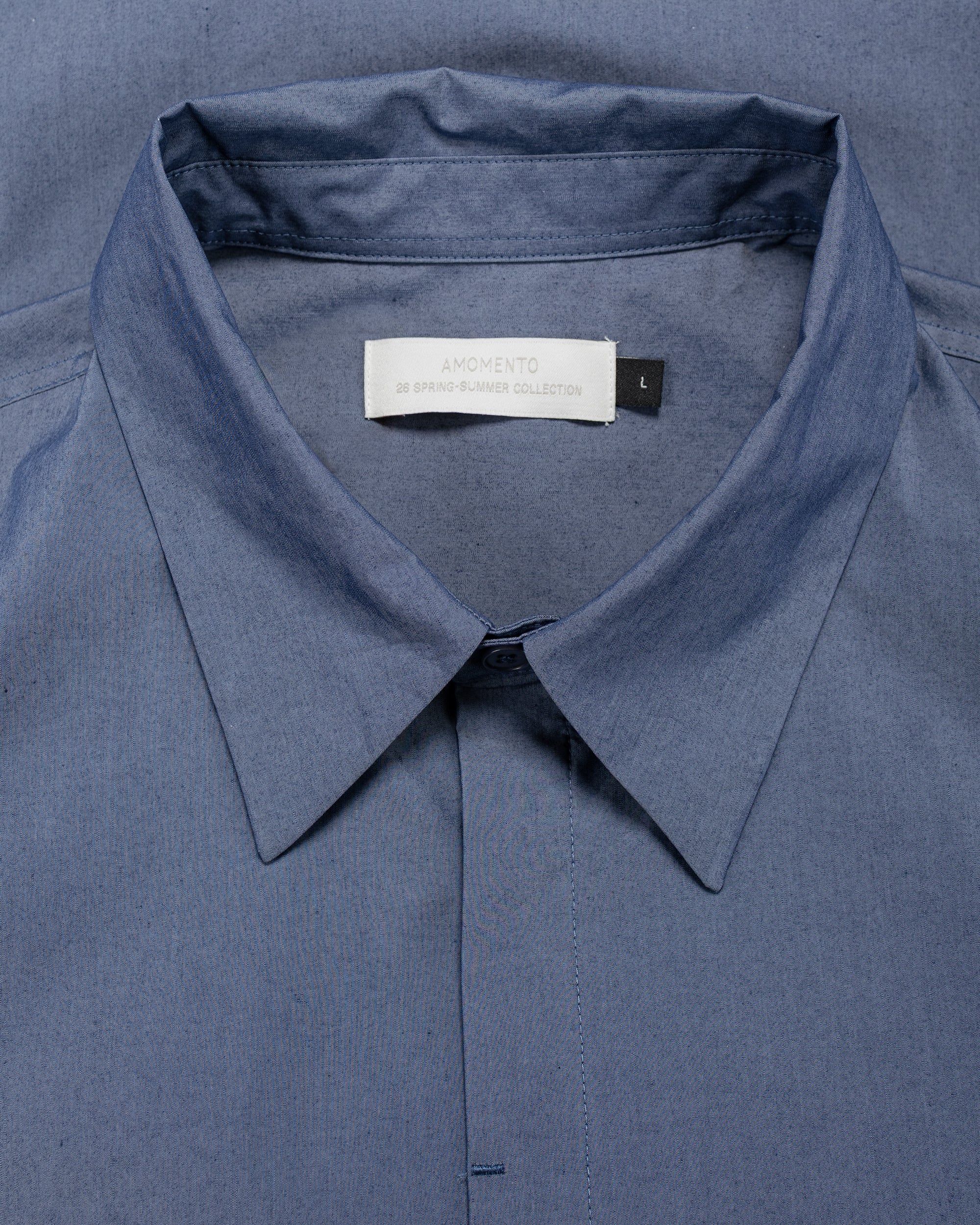 Amomento Square Pocket Oversized Shirt Indigo
