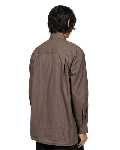 Amomento Square Pocket Oversized Shirts Brown model back