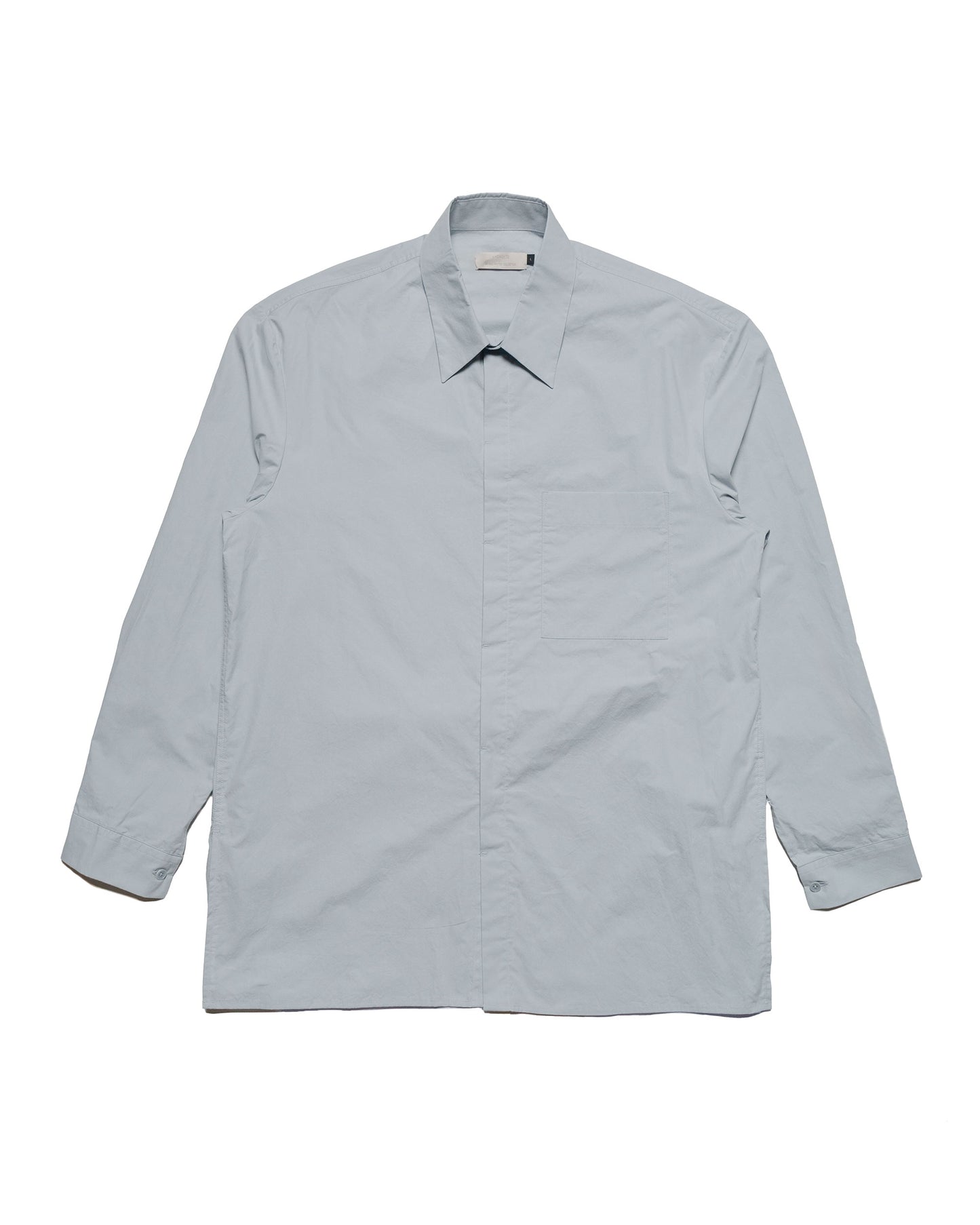 Amomento Square Pocket Oversized Shirts Light Blue