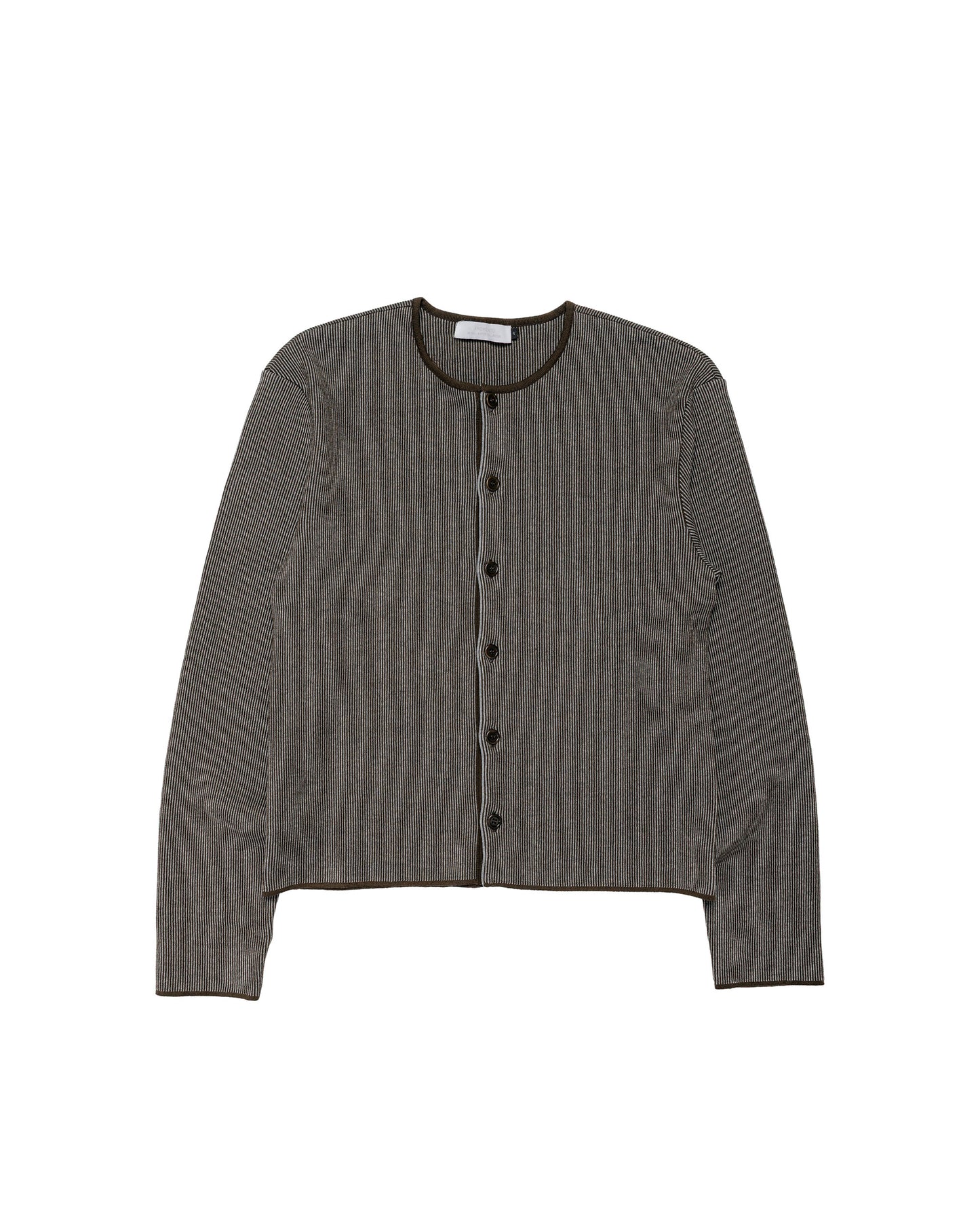 Amomento Stripe Button Up Cardigan Brown