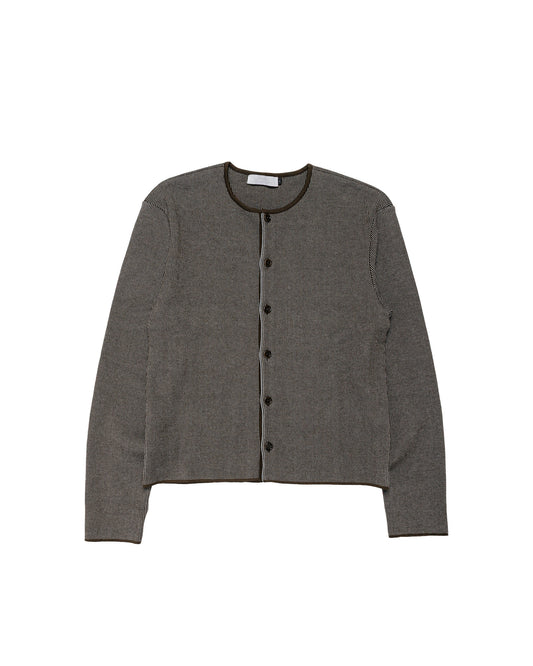 Amomento Stripe Button Up Cardigan Brown
