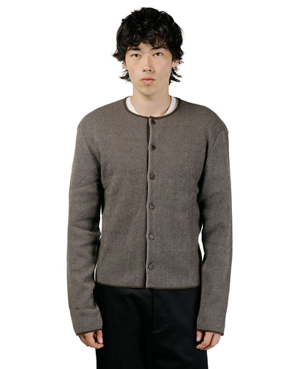 Amomento Stripe Button Up Cardigan Brown
