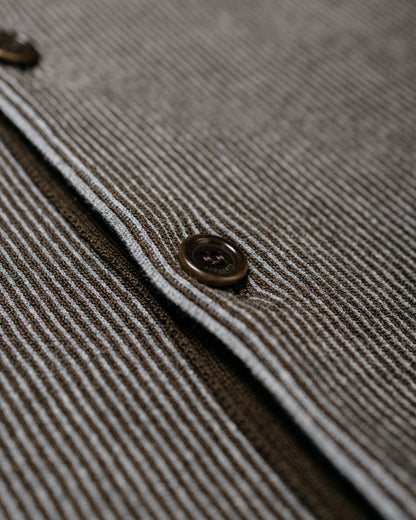 Amomento Stripe Button Up Cardigan Brown