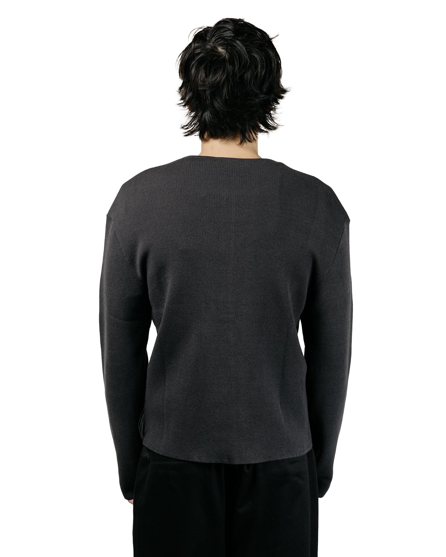 Amomento Stripe Button Up Cardigan Charcoal