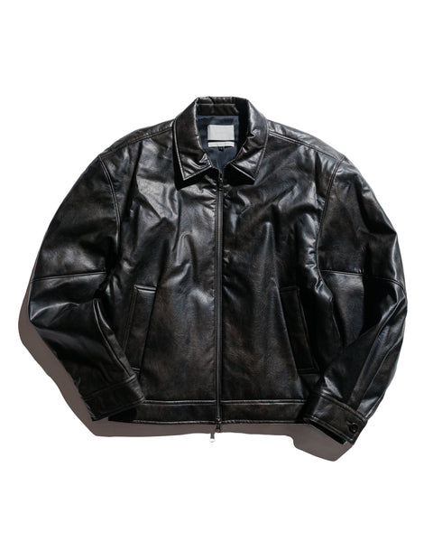 【美品】amomento ビーガンレザー ショートブルゾン AmomentoVeganLeatherBlousonBla