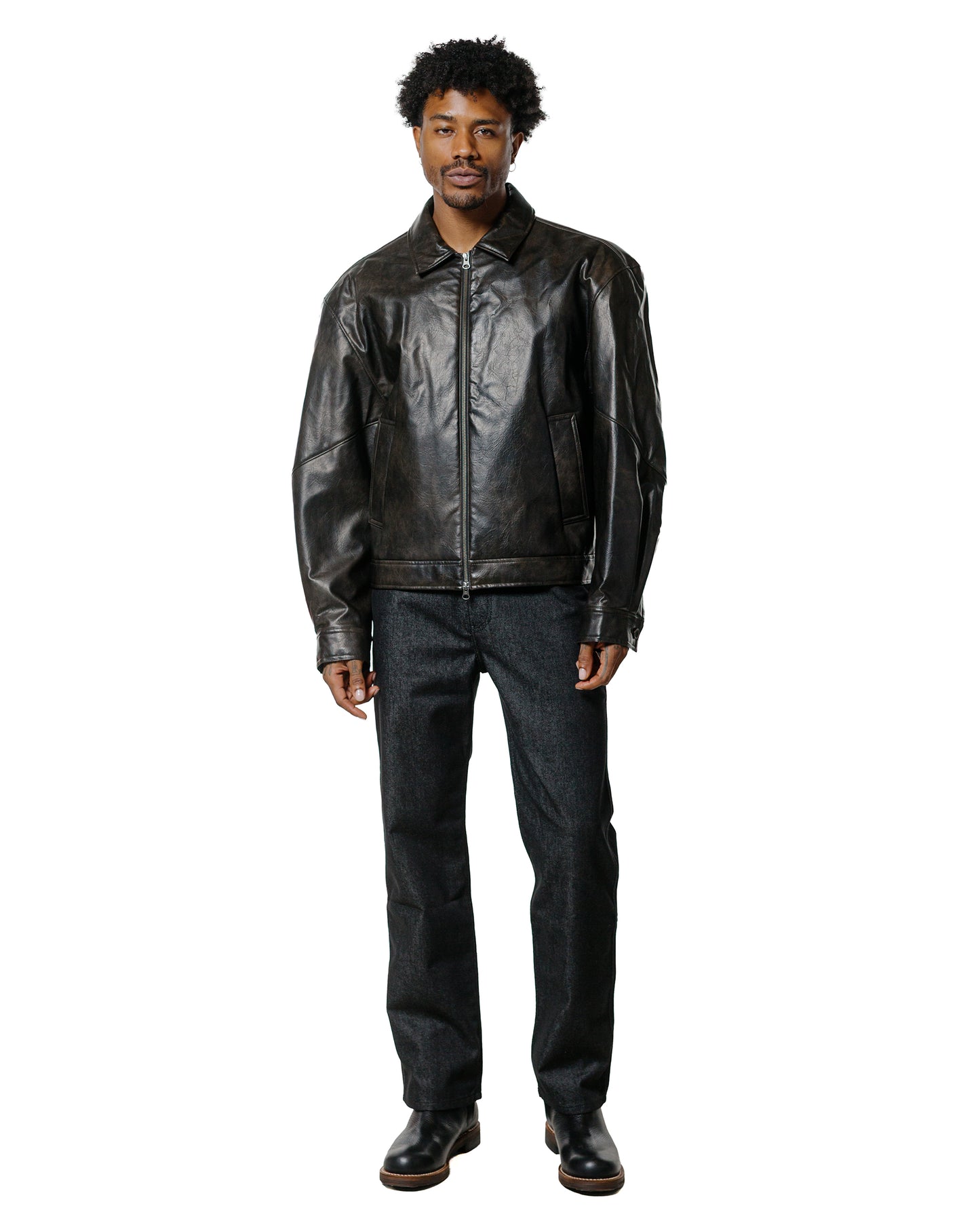 Amomento Vegan Leather Blouson Black