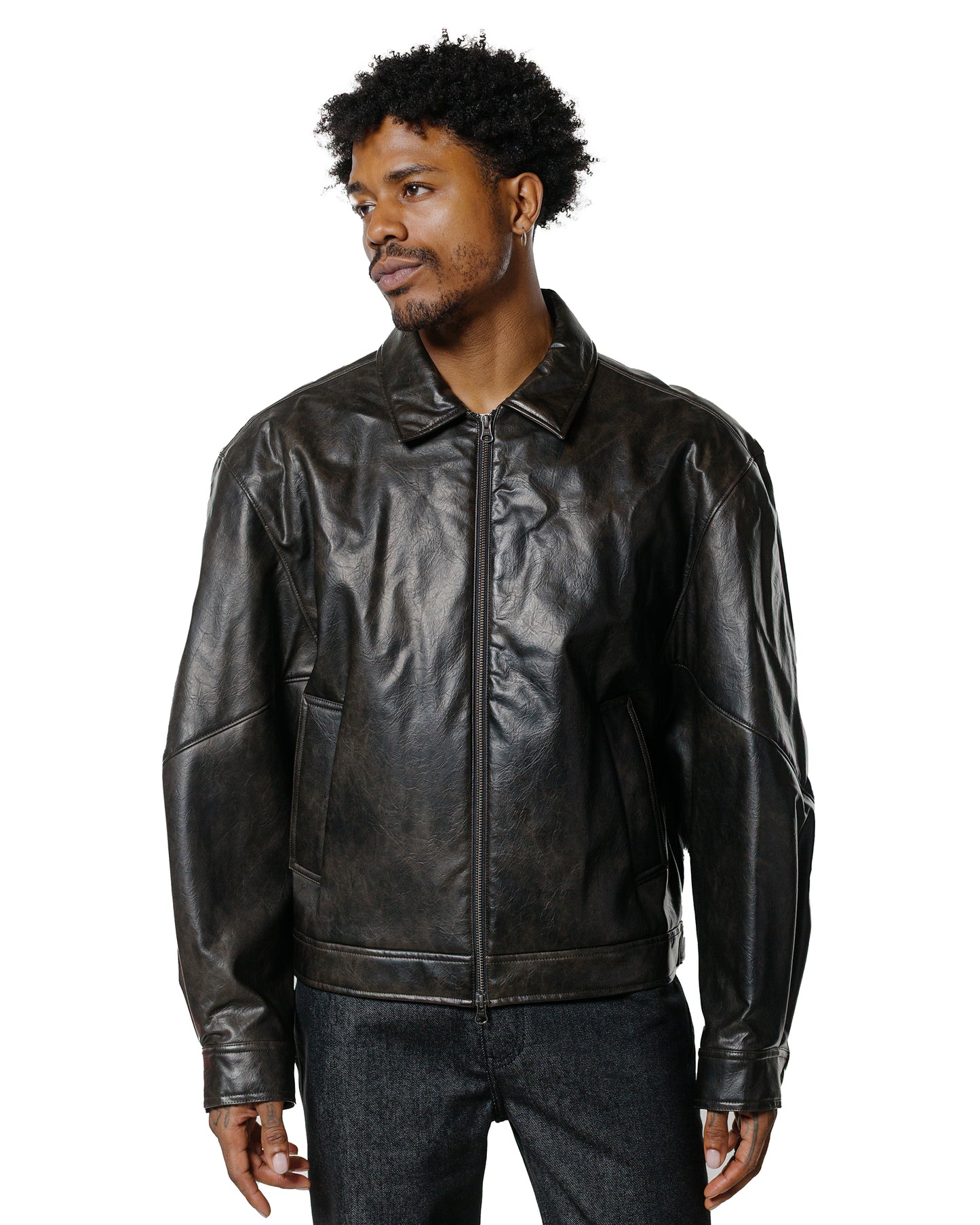 Amomento Vegan Leather Blouson Black