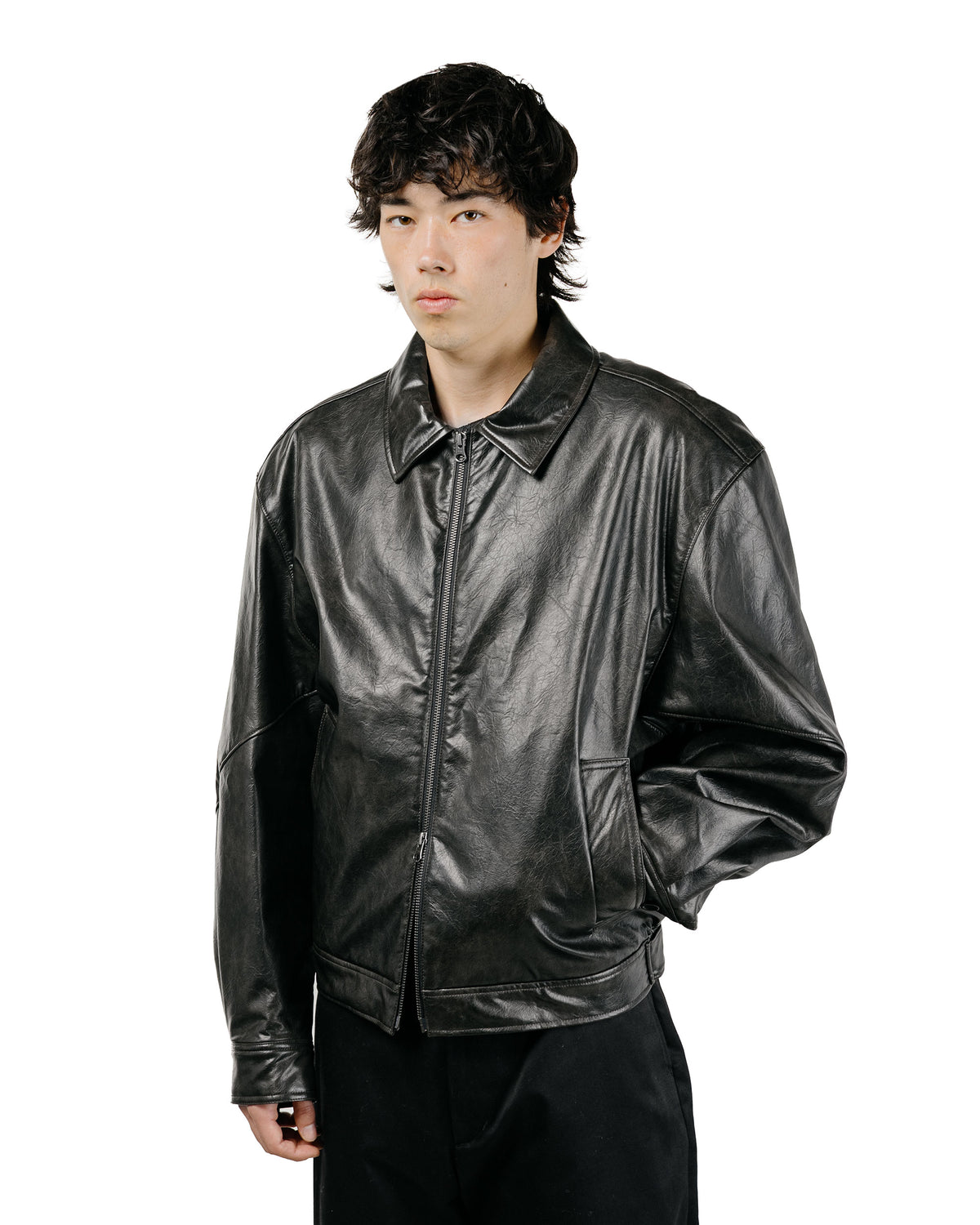 lost & found Amomento Amomento Vegan Leather Blouson Black
