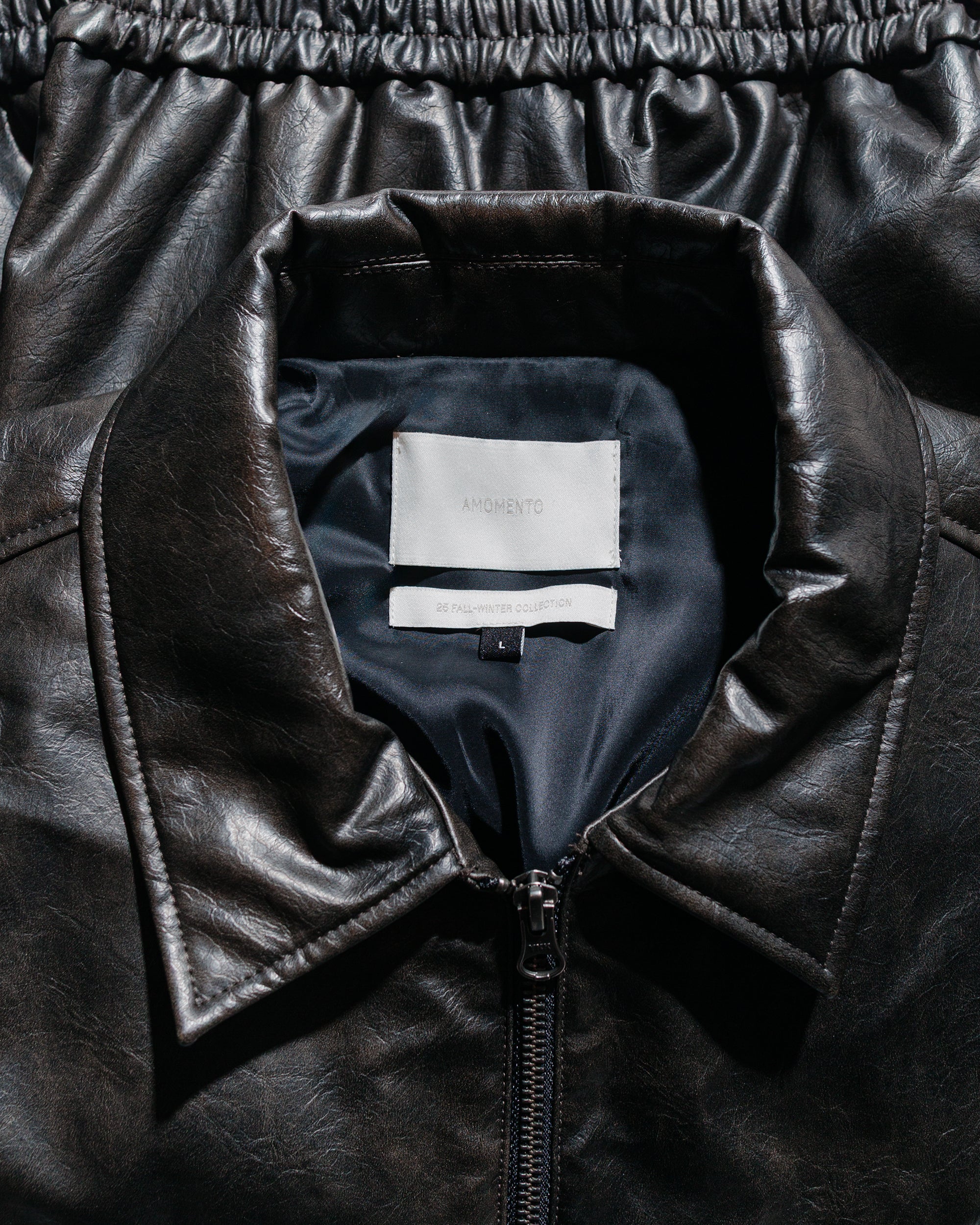 Amomento Vegan Leather Blouson Black