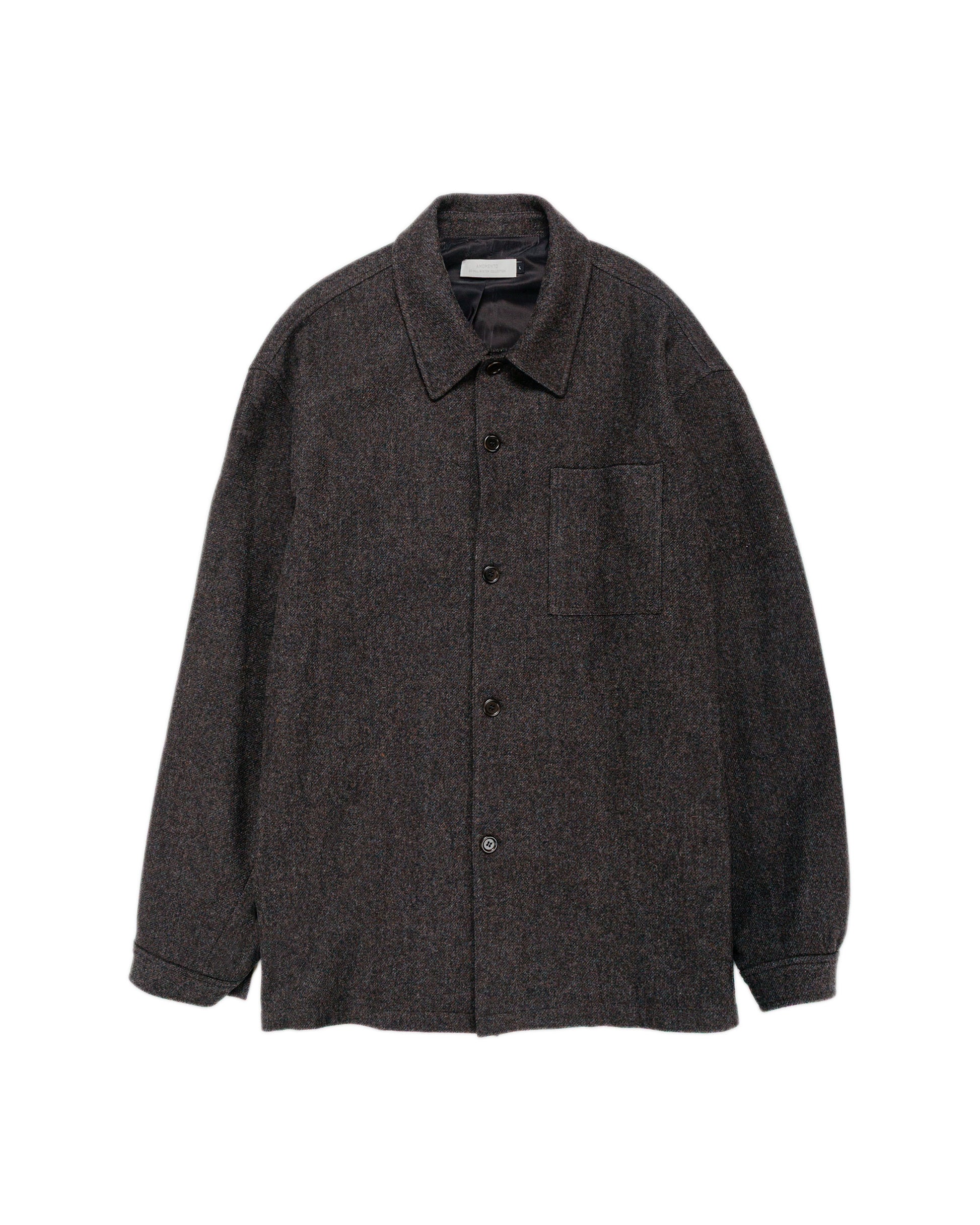 Amomento Wool Shirt Dark Brown