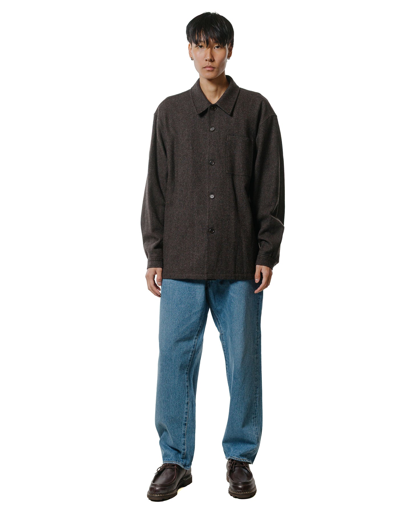 Amomento Wool Shirt Dark Brown